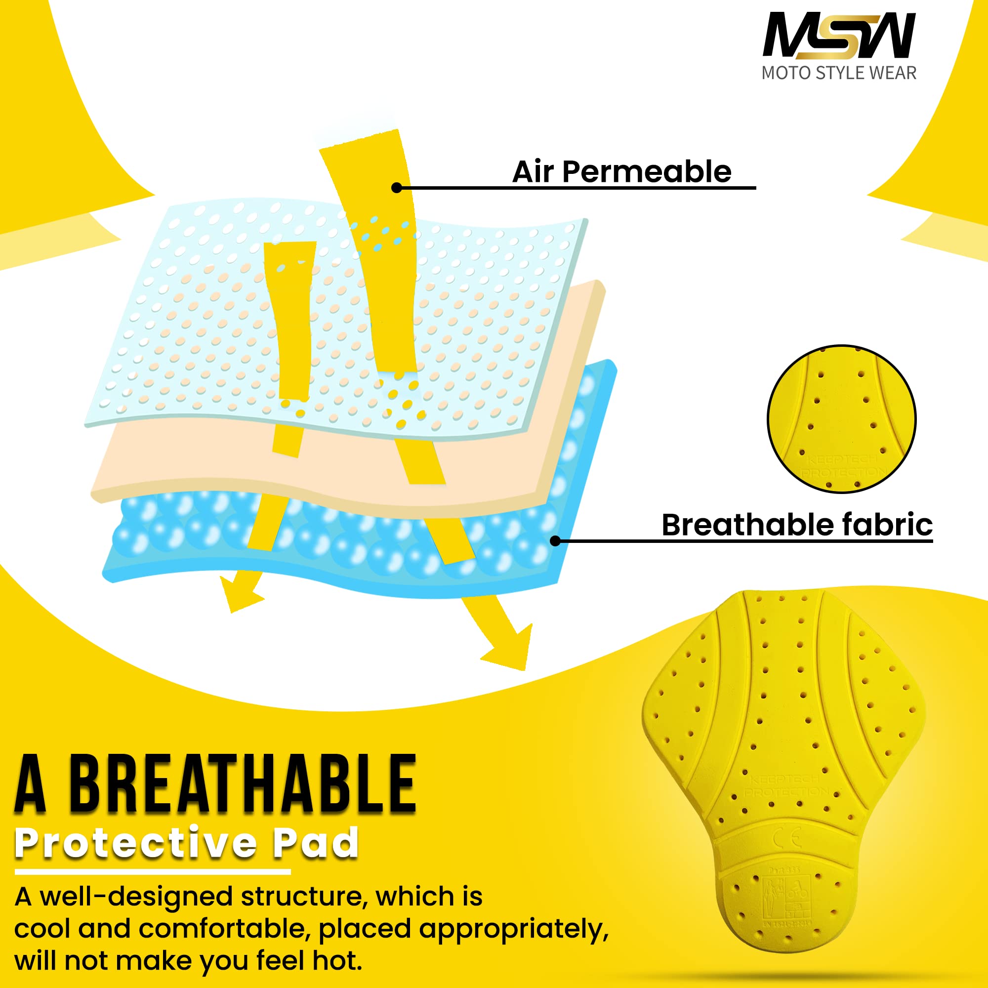 Motostylewear Universal-Ce-2 Back Armor Protection Pad, Level 2 Approved Armor Pads For Motorcycle Jackets, Ce Level 2 Back Protector, Ce Insert Armor & Pads For Protection For Women And Men.