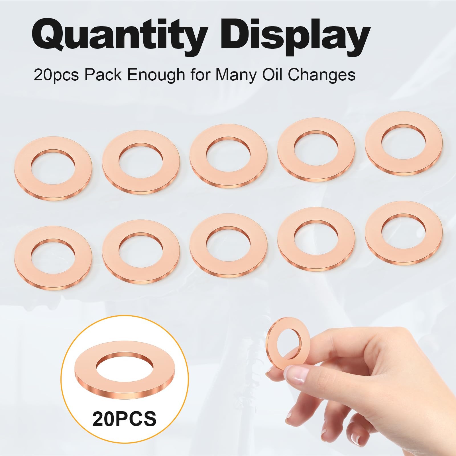 20Pcs M14 Annealing Red Copper Oil Drain Plug Crush Washers Gasket Seal Ring