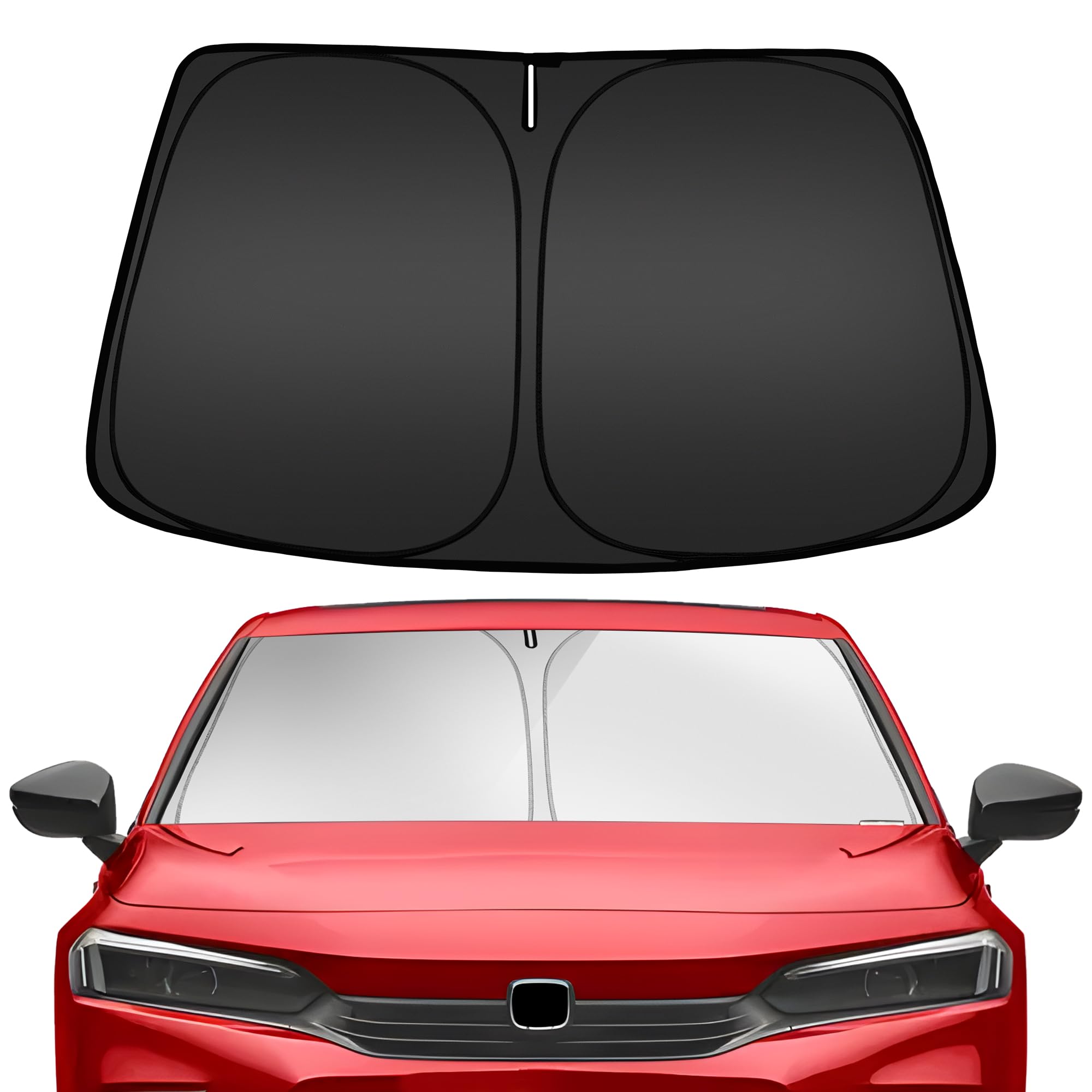Arismotor Windshield Sun Shade For Honda Civic 11Th Gen 2022-2025, Custom Fit Foldable Front Window Sunshade Sun Visor Protector