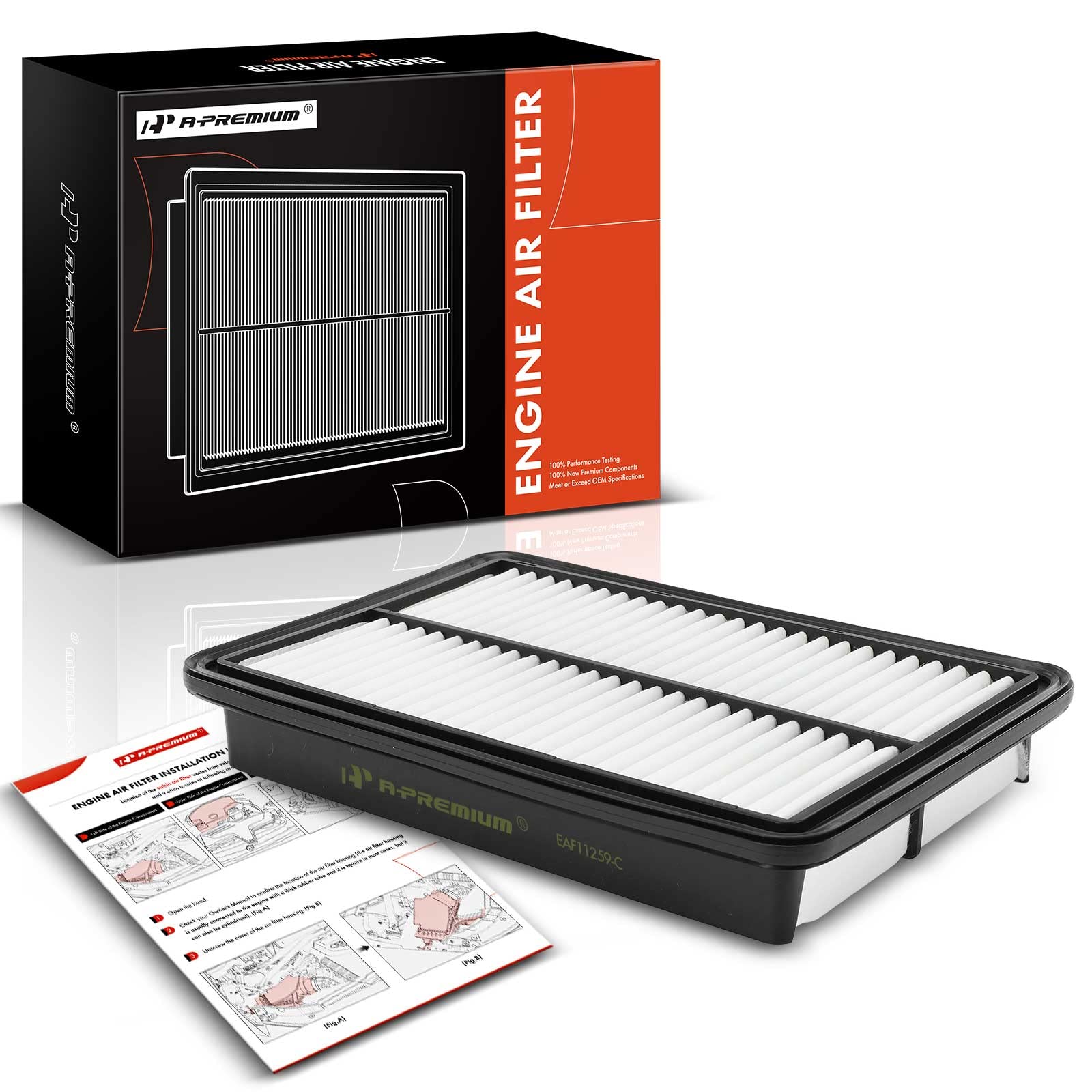 A-Premium Engine Air Filter Compatible with Mazda Vehicles - 3 (2012-2018), 3 Sport (2012-2018), 6 (2014-2021), CX-5 (2013-2023)