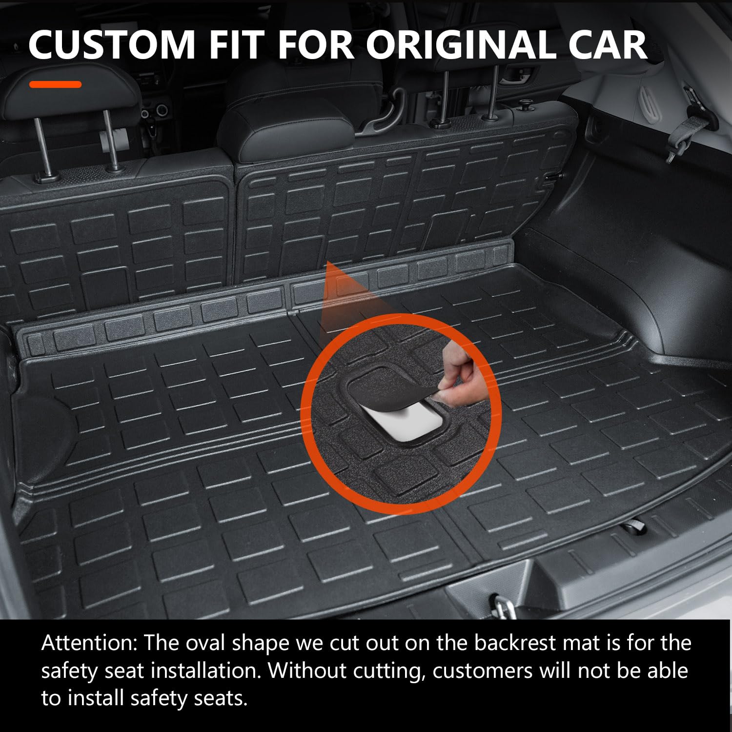 Powoq Trunk Mat Compatible With 2018-2023 Subaru Crosstrek Impreza Cargo Mat Backrest Liner Tpe Trunk Liner Replacement For 2018-2023 Subaru Crosstrek/Xv Accessories (Trunk Mat+Backrest Mat)