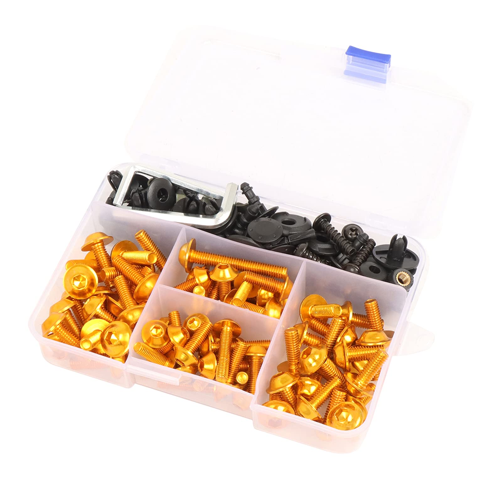 Universal Fairing Bolt Kit 195 Pcs M5 M6 Motorcycle Windscreen Screws Fasteners Accessories Replacement For Yamaha Honda Kawasak