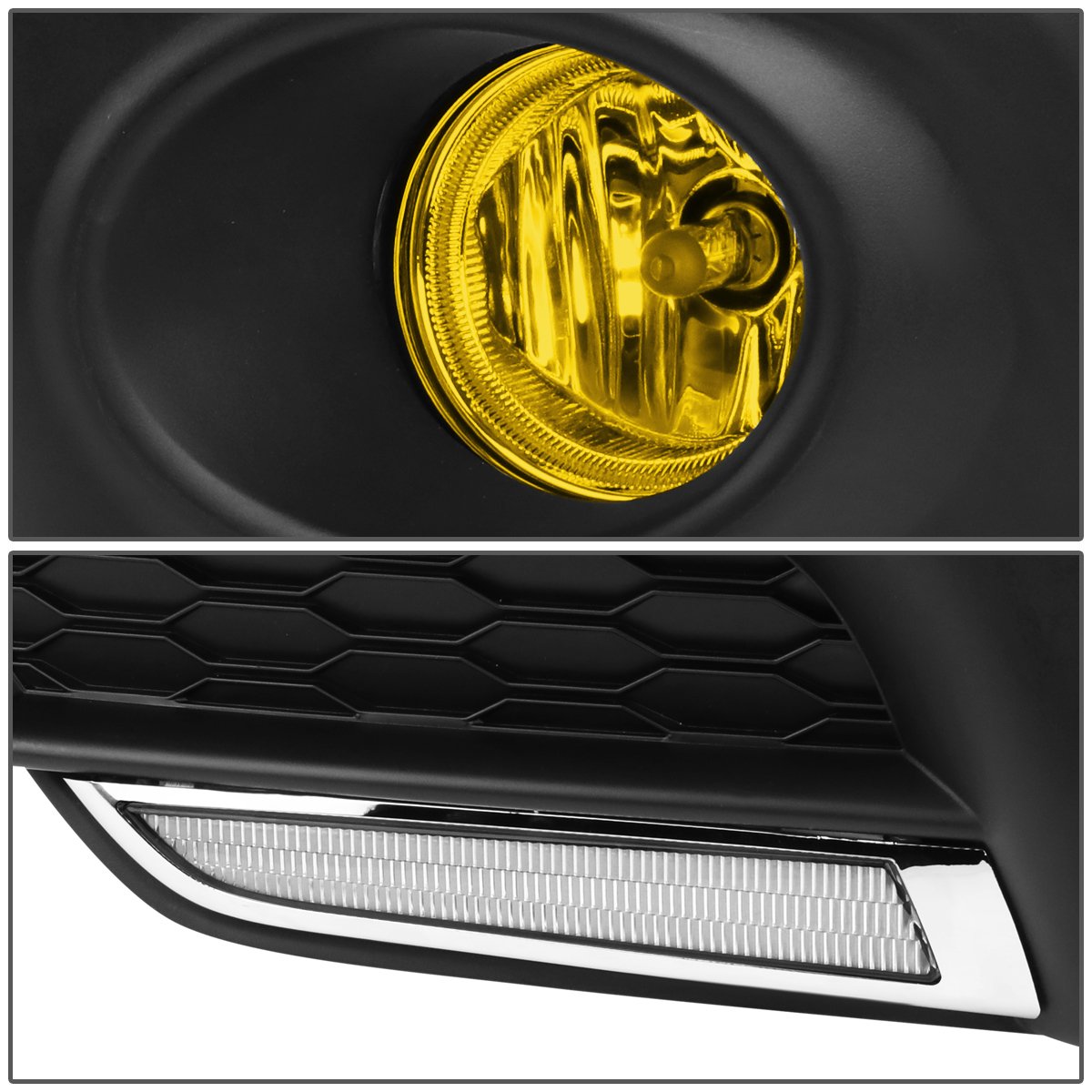 Dna Motoring Fl-Ztl-248-Am Assembly Fog Light Driver & Passenger Side Enhance Visibility [Compatible With 16-17 Honda Civic Sedan]