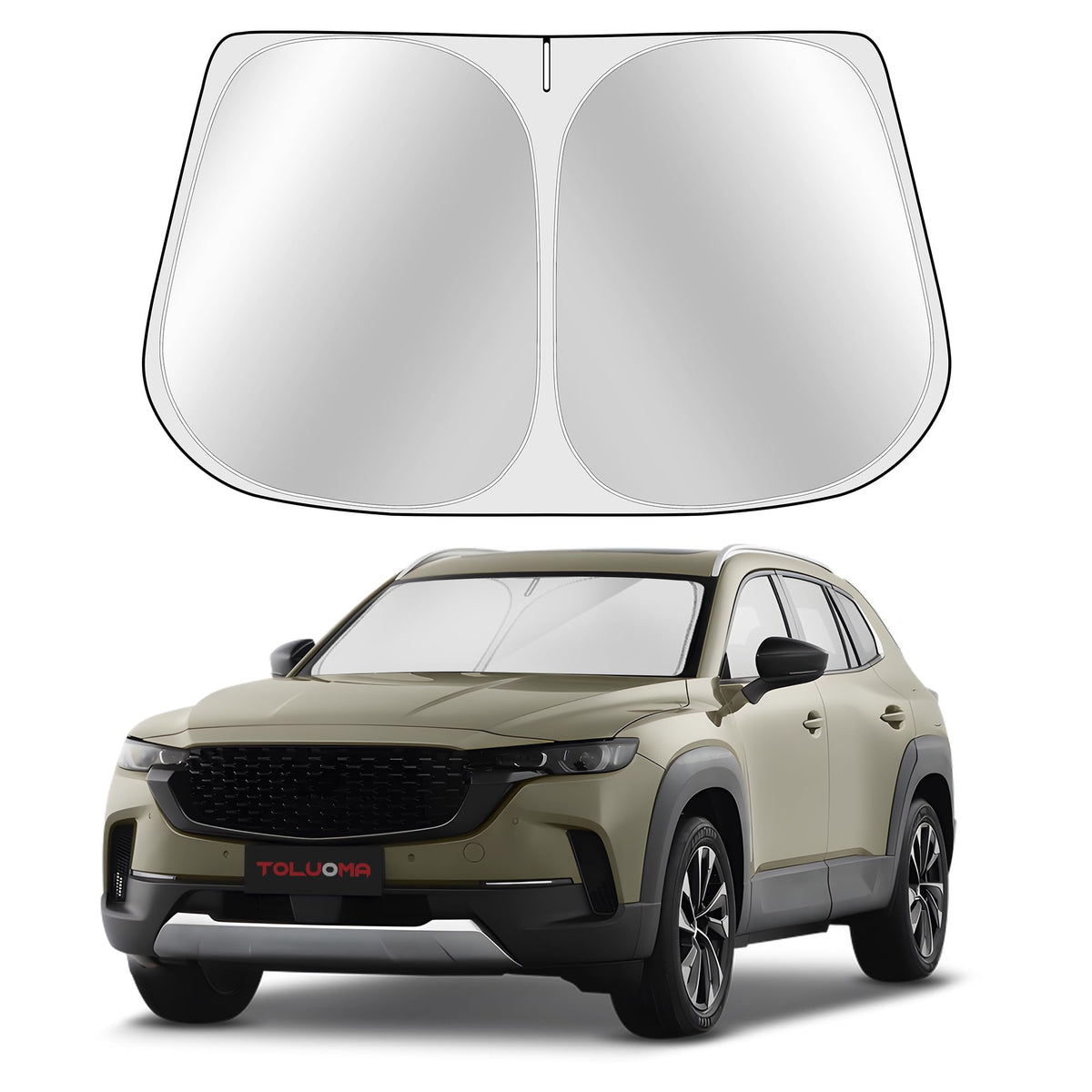 Toluoma Custom Fit Windshield Sun Shade For Mazda Cx-50 2023-2025 - Full Coverage, 210T Reflective Fabric, Double-Layer Design -