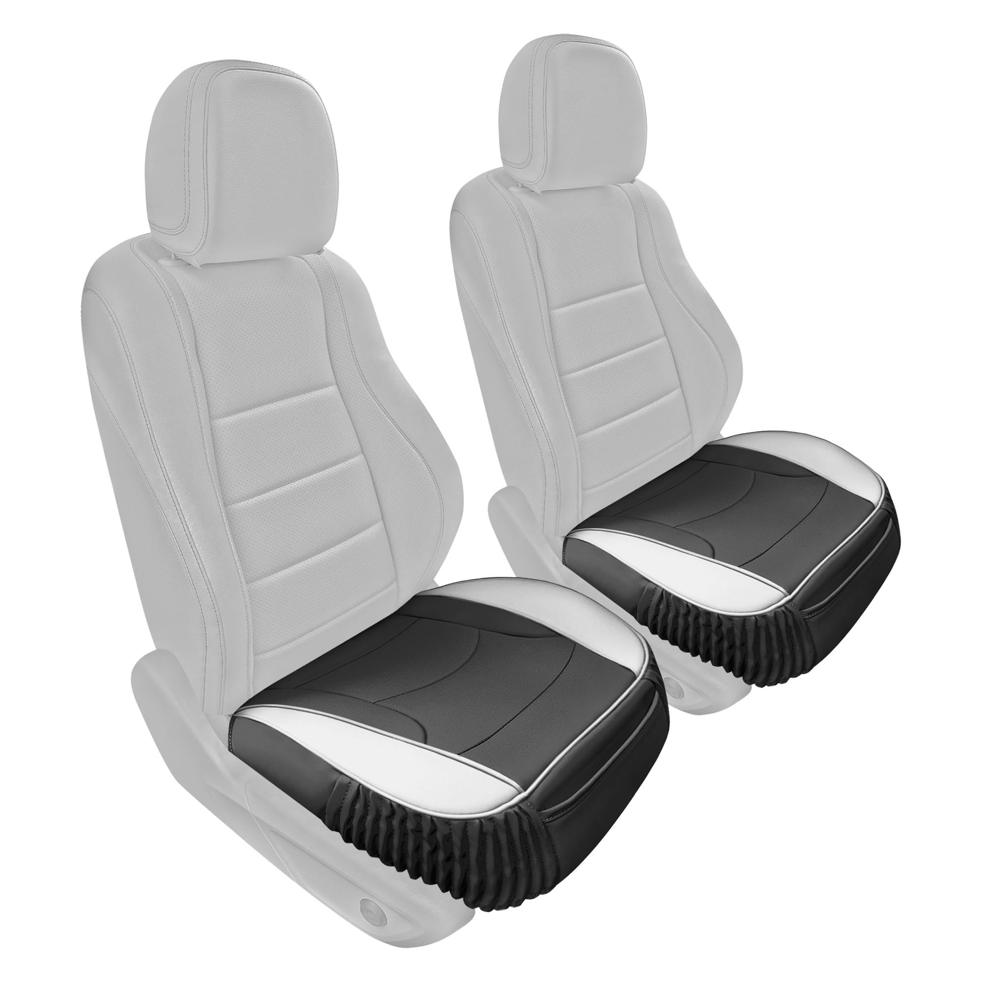FH Group Car Seat Cushion - Durable PU Leather Car Seat Cushions, 2 Piece Front Set Car Seat Cushion, Bottom Seat Protector, Wat