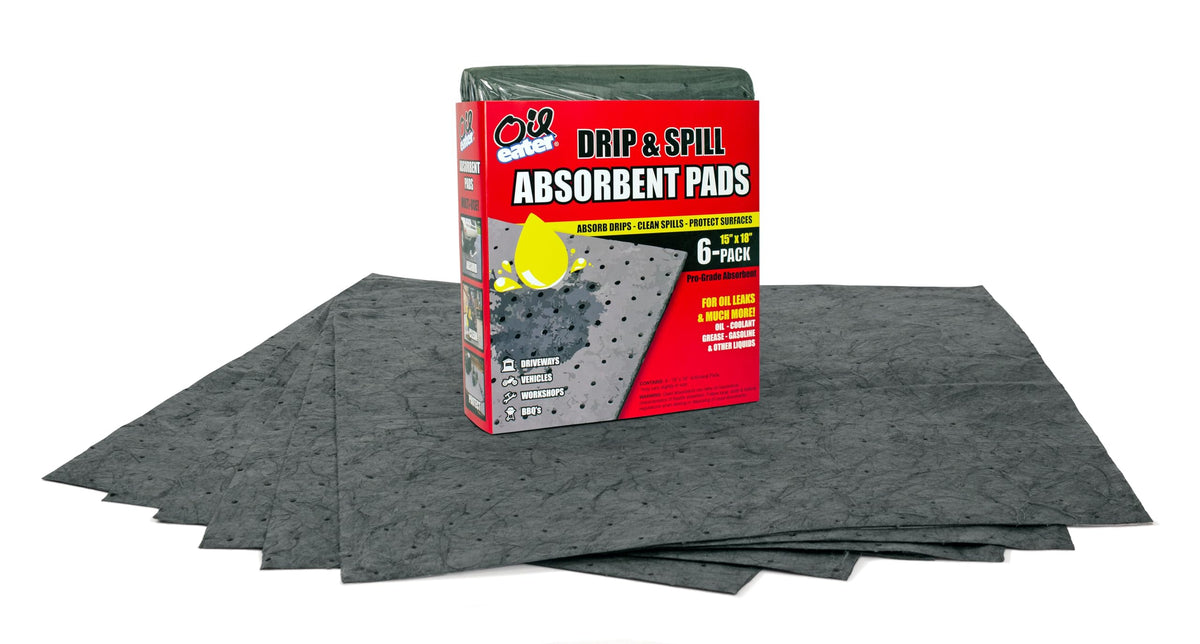 Oil Eater Drip & Spill Universal Pads - Absorbs Liquids | Soaks Oil, Grease, Coolant And Water-Based Fluids - Car, Truck, Rv, Mo