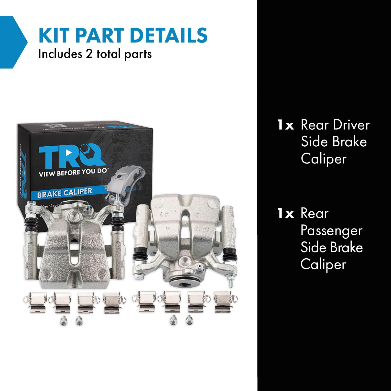 Trq Rear Brake Caliper Set Compatible With 2014-2020 Jeep Cherokee
