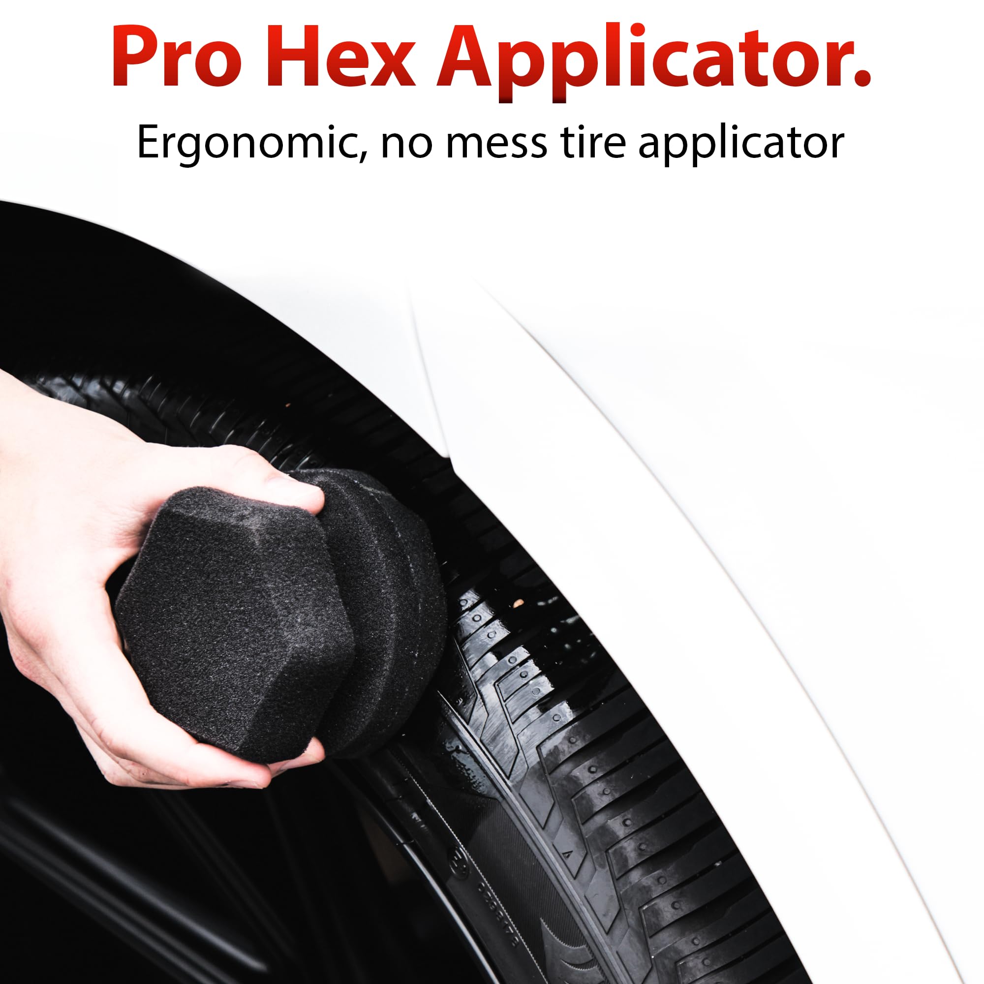 Adam'S Polishes Pro Tire Hex Grip Applicator - Tire Shine Car Detailing Foam Sponge Tool | Car Cleaning Supplies After Car Wash Leaner | For Vinyl Rubber & Trim Accessories | Wheel & Rim Cleaner