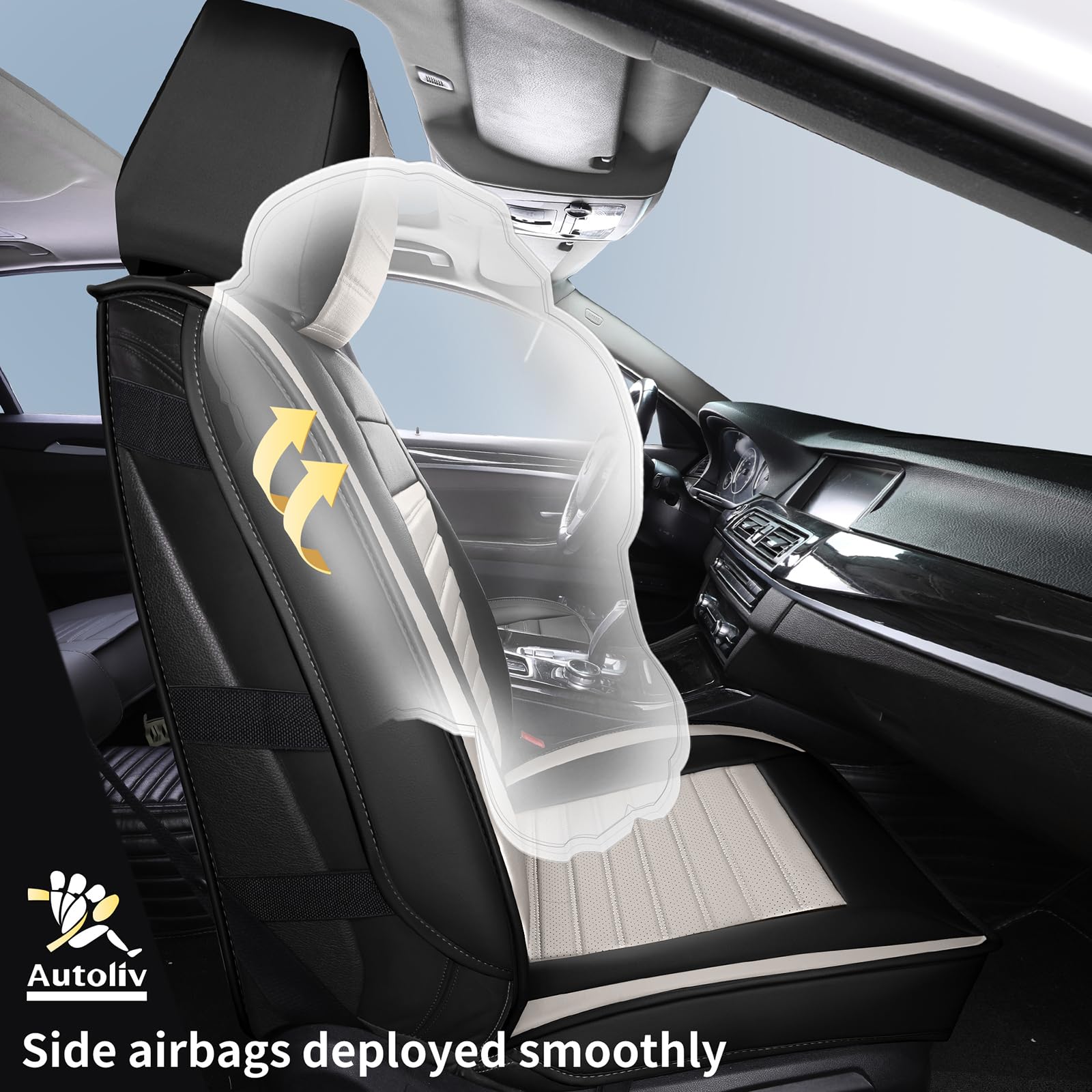 Hchengkikz Car Seat Covers Front Pair,Breathable Nappa Leather Seat Covers For Cars,Universal Auto Interiors Car Seat Cushions F