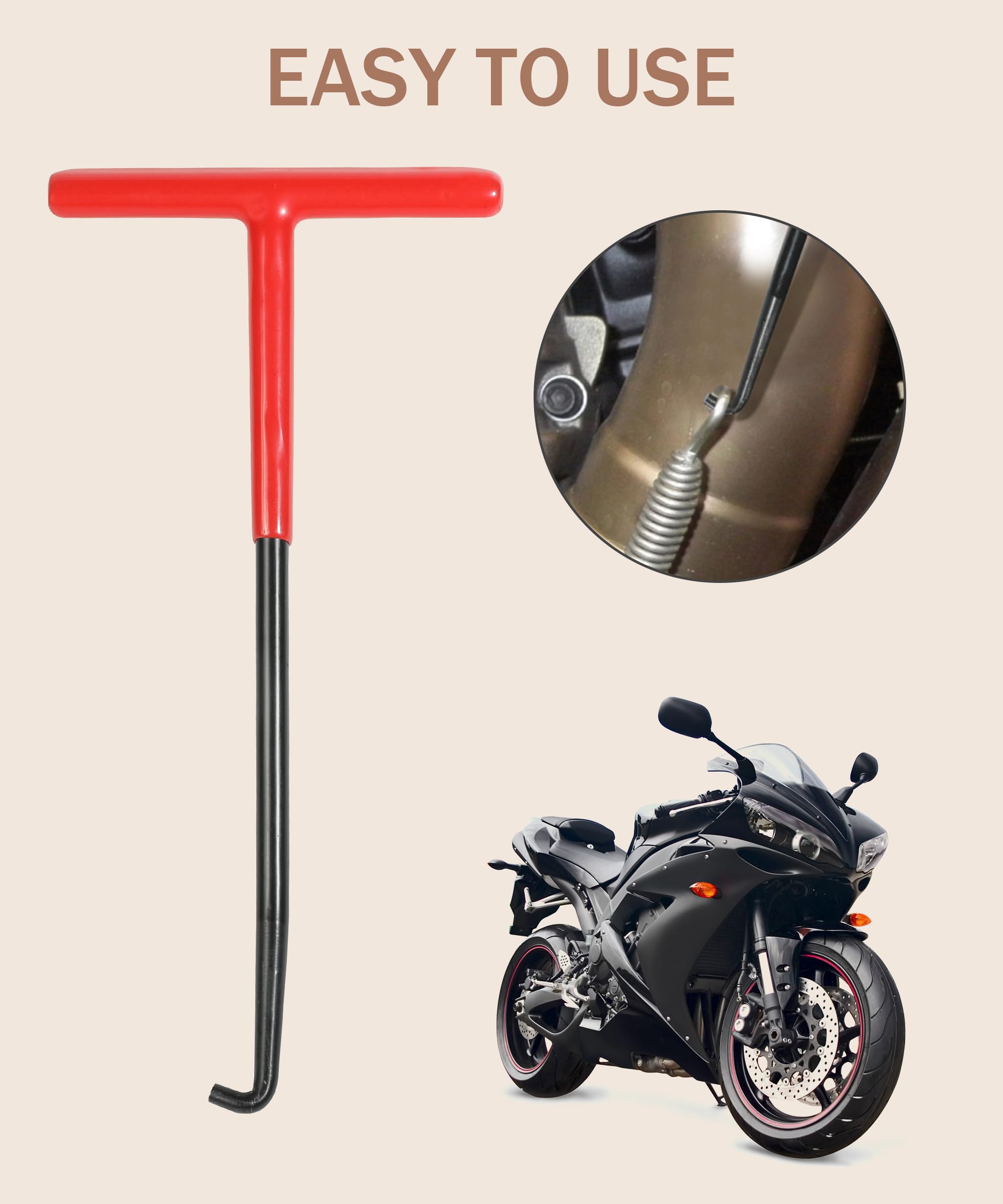 Bylikeho Motorcycle Exhaust Spring Puller Tool,Car Accessories T Handle Exhaust Spring Hooks Puller With Rubber Coating,Exhaust Pipe Spring Installed Puller Hooks For Motorcycle Dirt Bike