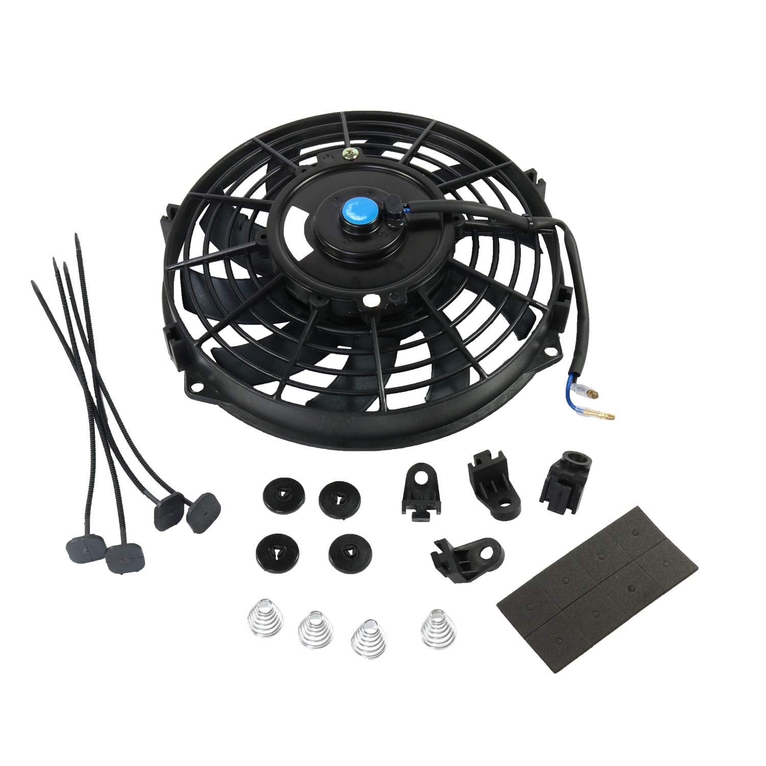 Jdmspeed New Universal Slim Fan Push/Pull Electric Radiator Cooling Engine Kit 12V 80W 9 Inch
