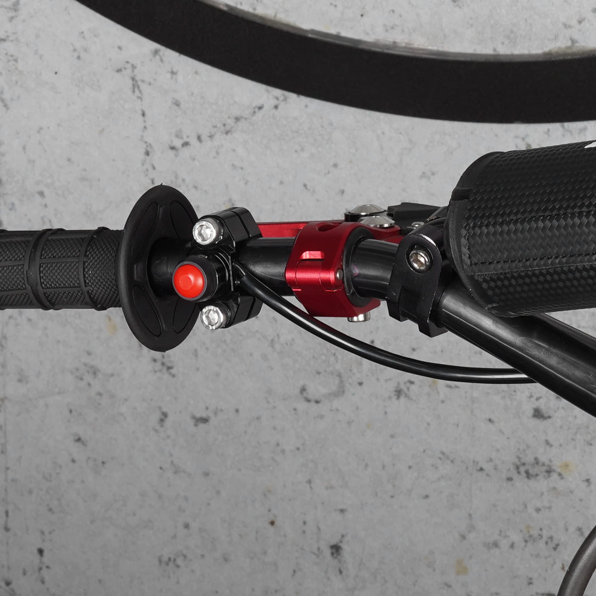 Cnc Universal Motorcycle Engine Stop Start Kill Switch Button With Mounting Backplate For Motorcycle, Atv, Dirt Pit Bike, Scooter, Quad Etc With 22Mm Handlebar - Red