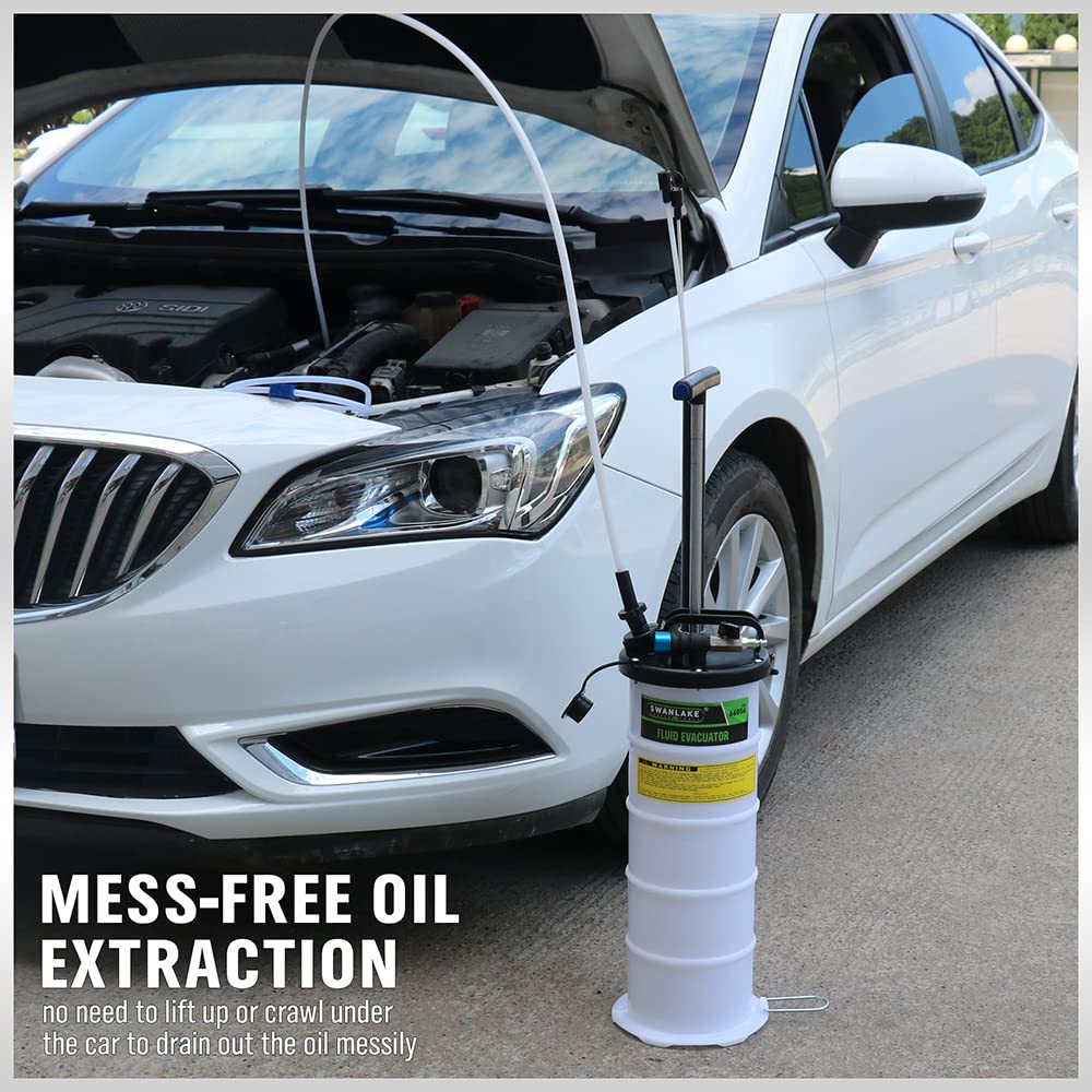 SWANLAKE 6.5L Pneumatic/Manual Fluid Extractor Pump - Oil Changer & Vacuum Fluid Change Tool for Efficient Oil Changes
