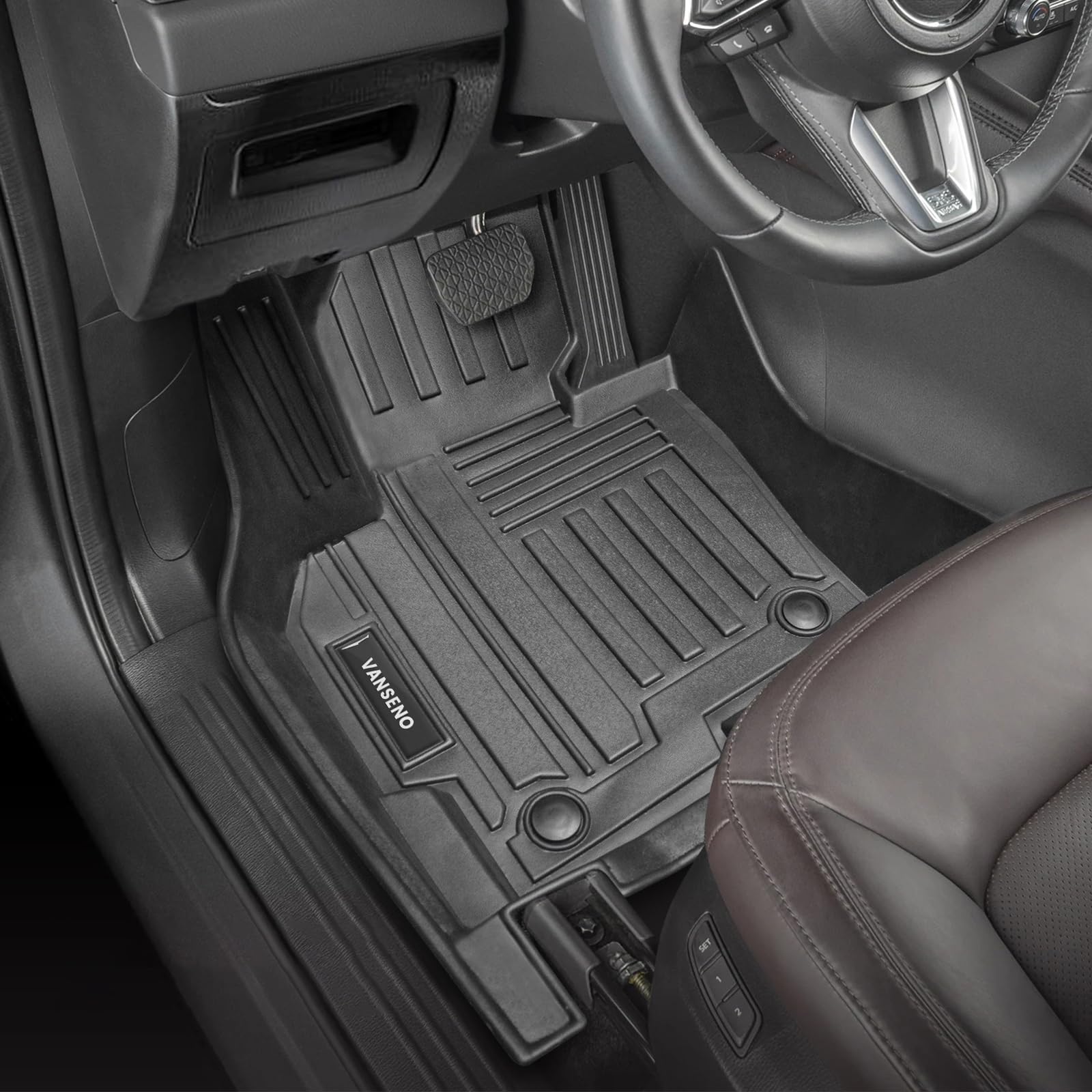 Vanseno Floor Mats and Cargo Liner Compatible for 2013-2016 MazdaCX-5 Trunk Mat Floor Liners All Weather Protection TPE Mats for