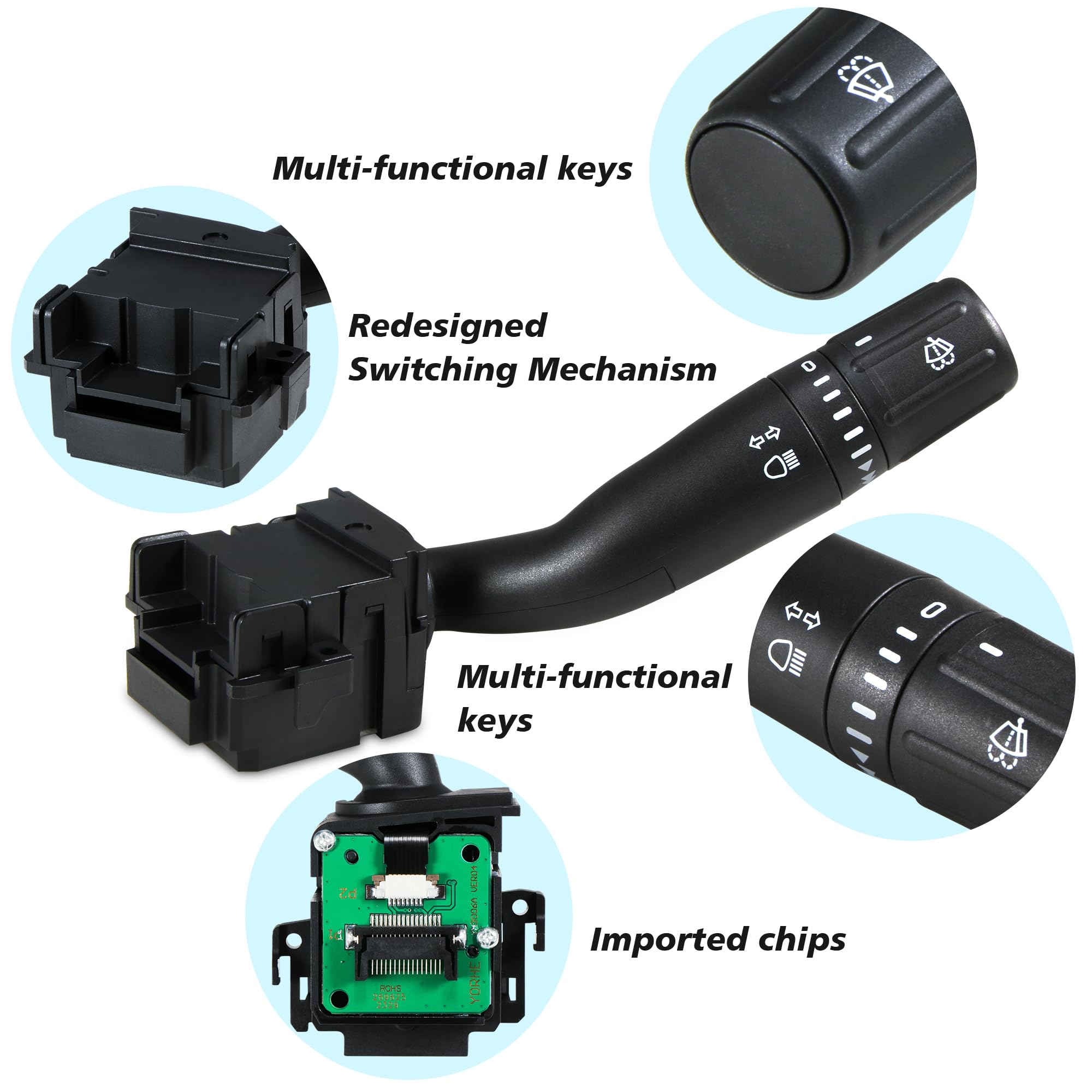 Sw-6874 Windshield Wiper Switch Turn Signal Multi-Function Combination Switch Replacement For 2011-2013 Ford F-150 F-250 F-350 F