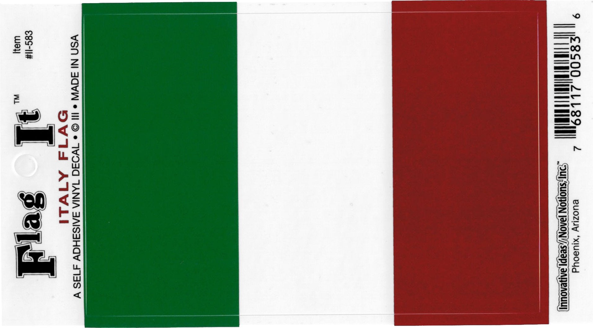 Italy Flag Decal For Auto, Truck Or Boat