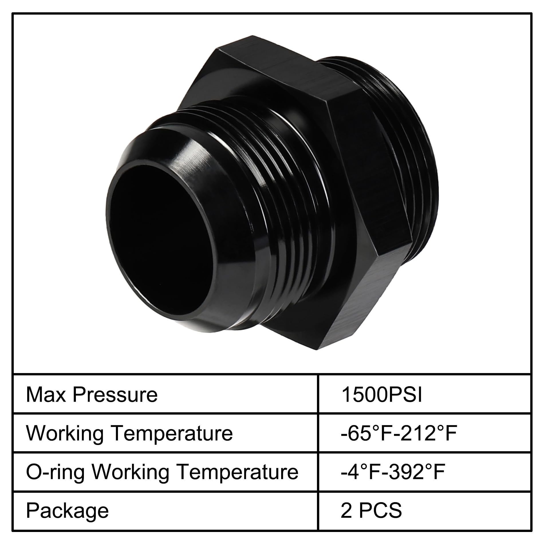 Evil Energy 20An Flare To 20An Orb Male Fuel Rail Adapter Fitting Black