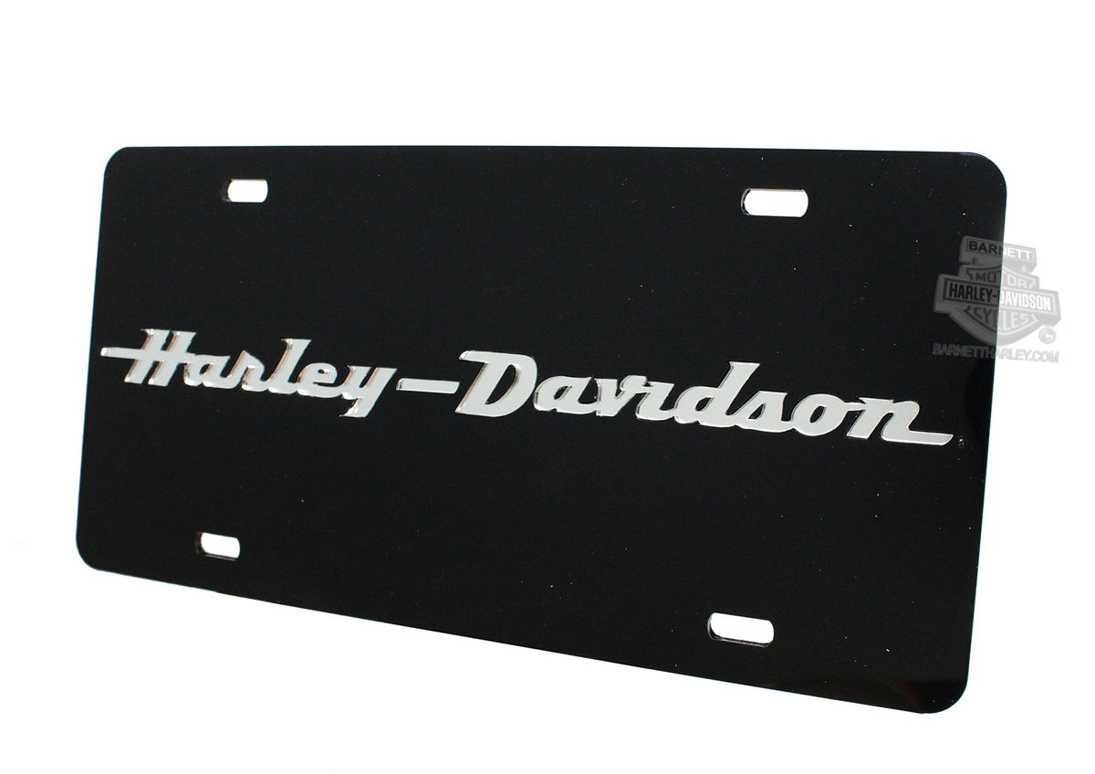 Harley-Davidson Black Front License Plate Acrylic Black With H-D Text