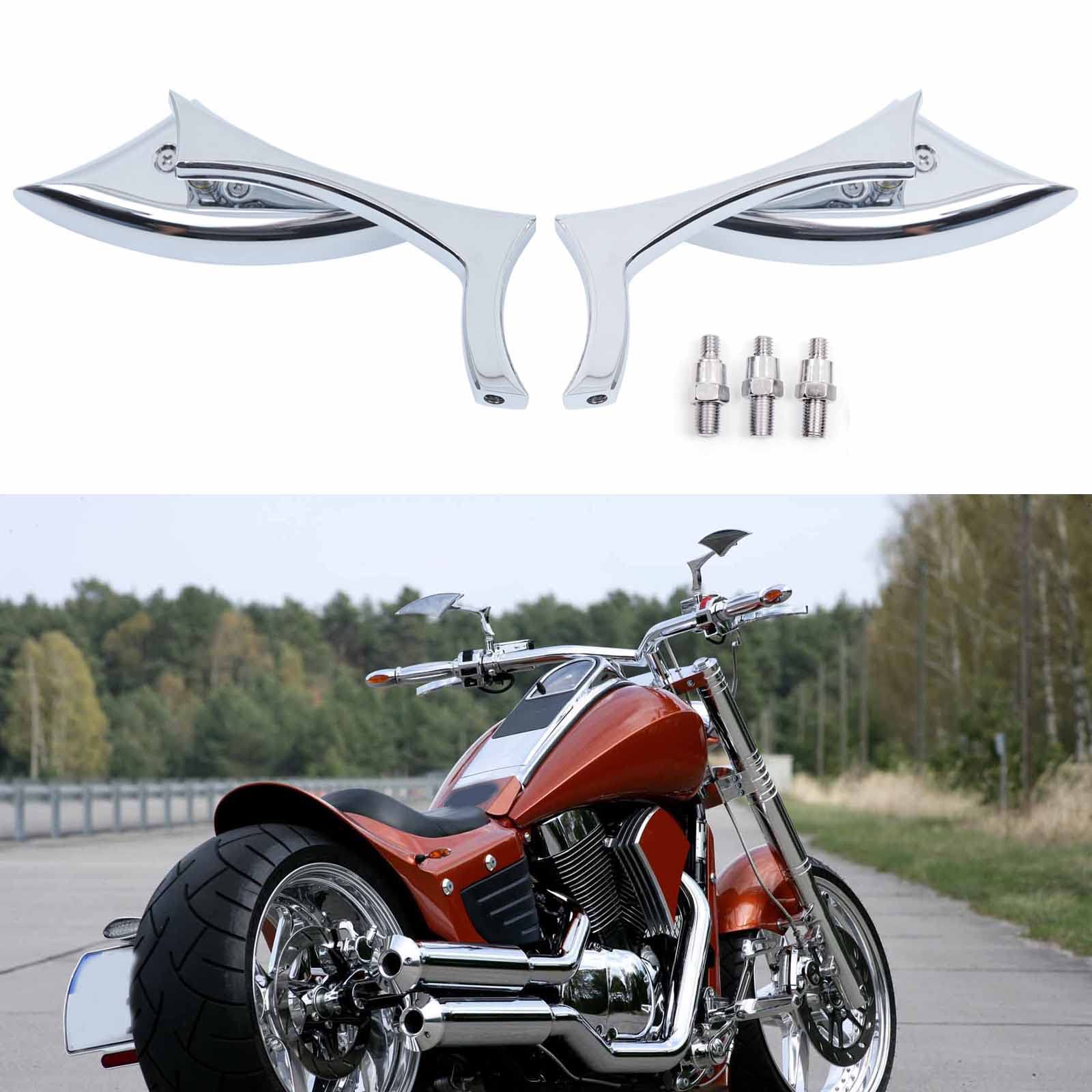 Chrome Motorcycle Side Mirrors Blade Compatible With Honda Yamaha Harley Road King Street Electra Glide Road Glide Dyna Softail