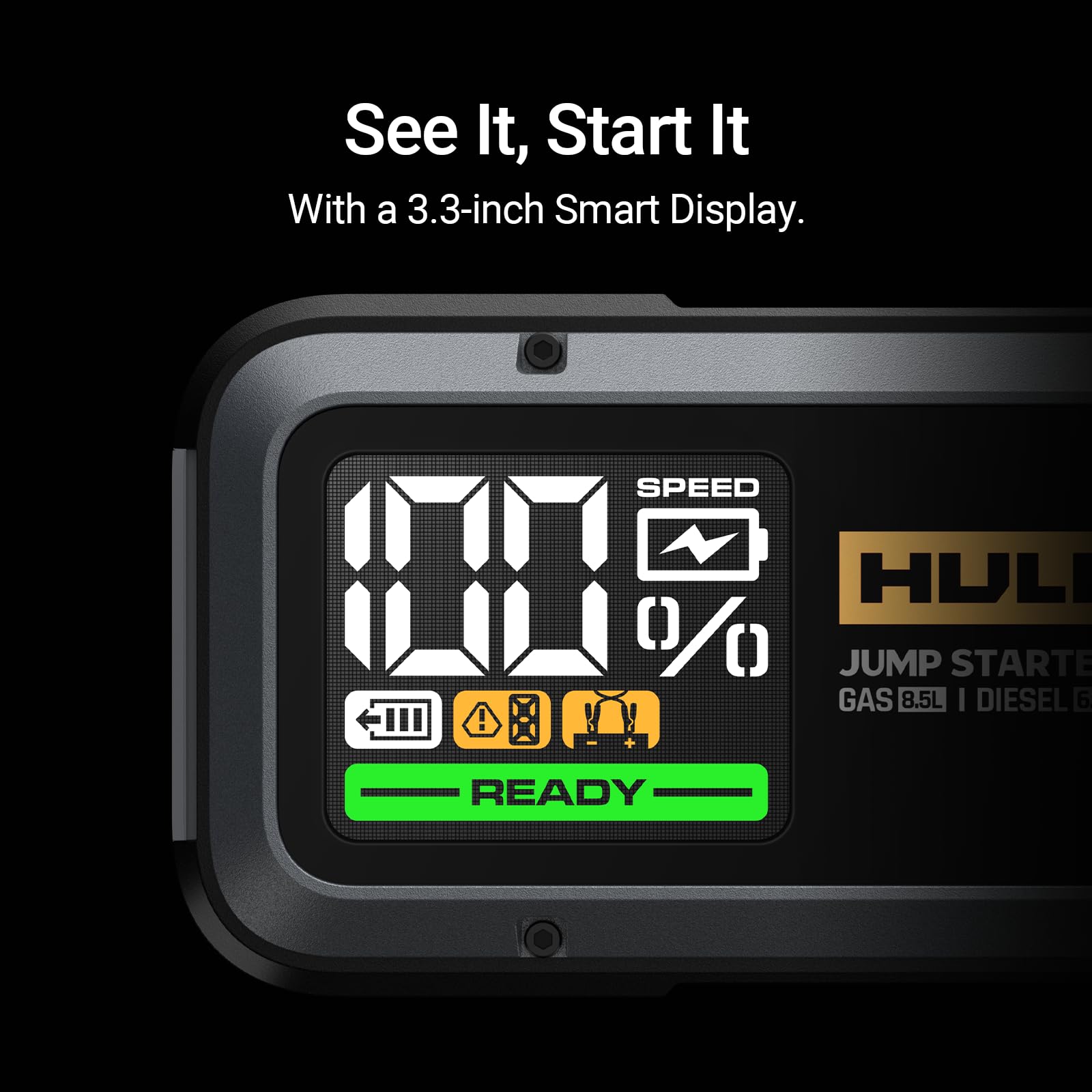 Hulkman Alpha85 Smart Jumpstarter 2000 Amp 20000Mah Car Starter For Up To 8.5L Gas And 6L Diesel Engines With Boost Function For Totally Dead Battery 12V Lithium Portable Car Battery Booster Pack