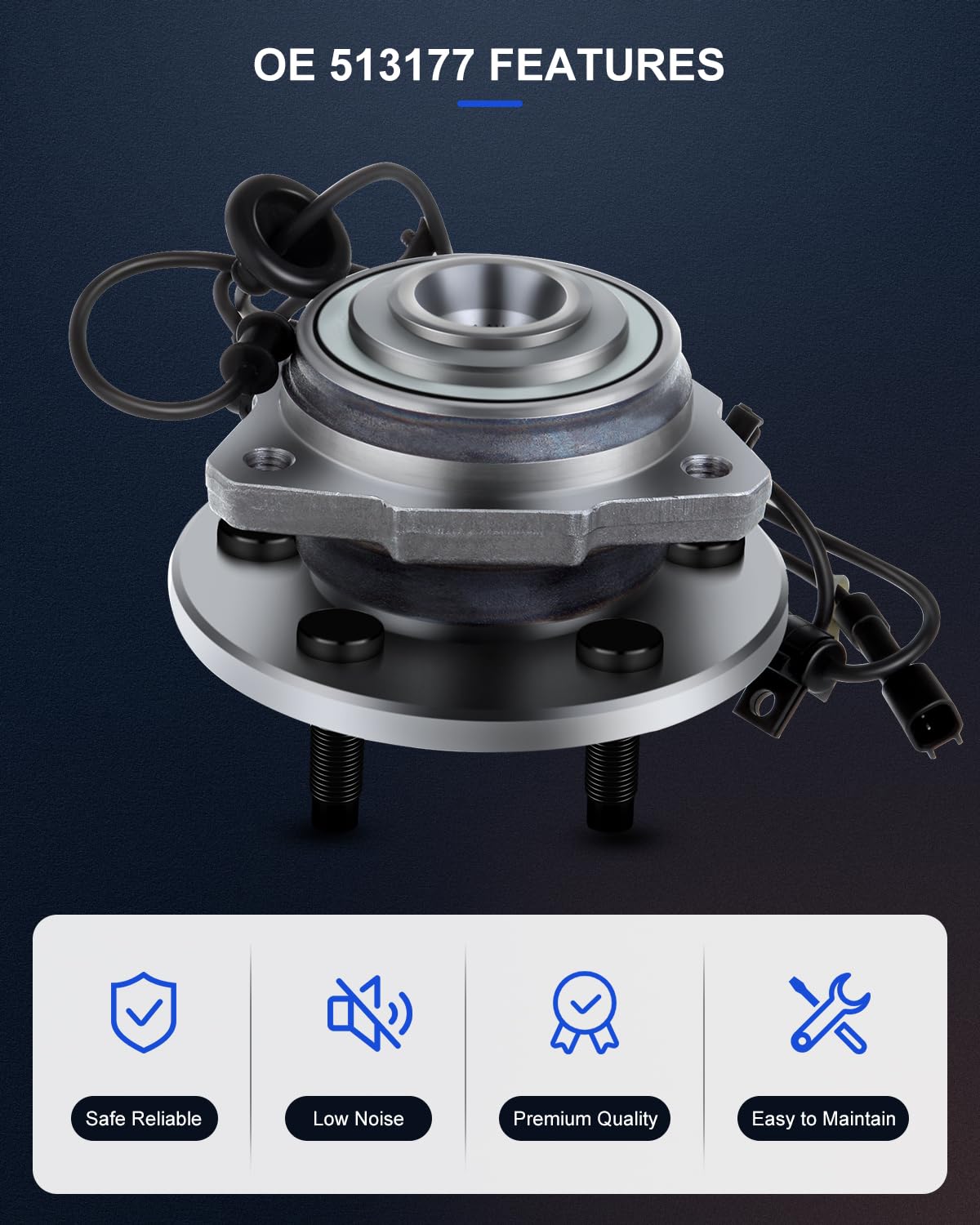 ECCPP Replacement for Front New Right Wheel Hub and Bearing Assembly w/ABS for 2002-07 Jeep Liberty