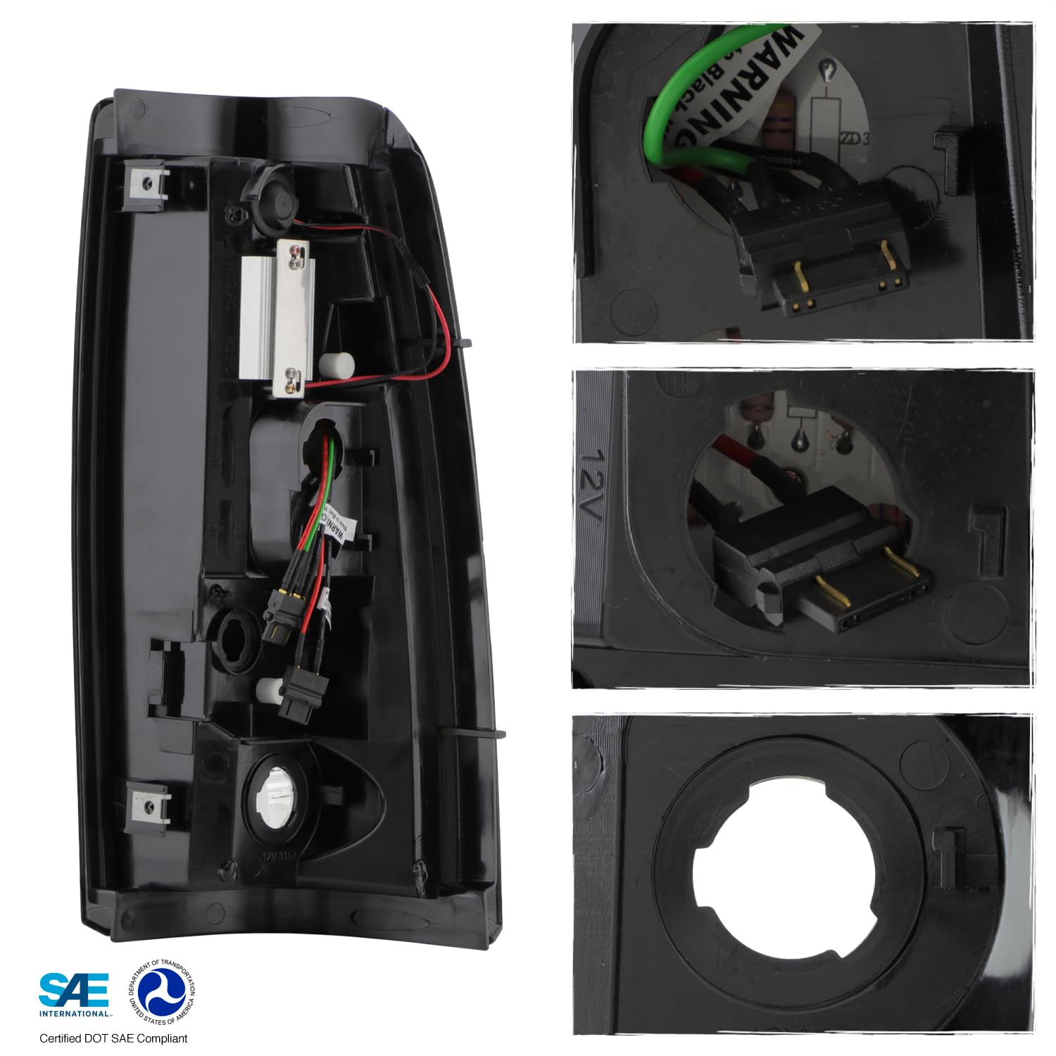 Akkon - For 2003-2006 Silverado / 05-07 Silverado Hybrid Pickup Truck Red Smoke V2 Led Tail Lights Brake Lamps Pair