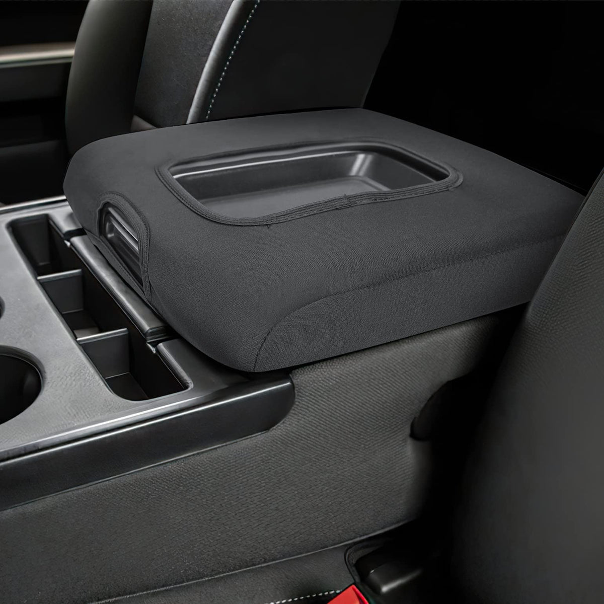 ISSYAUTO Center Console Cover Compatible with Silverado Sierra 2014 2015 2016 2017 2018 with 40/20/40 Jump Seat Console Neoprene