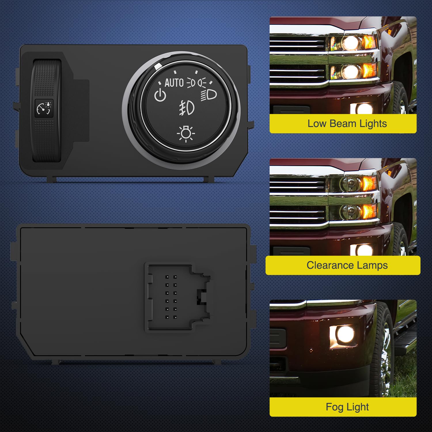 Nilight Headlight Dimmer Switch Compatible With 2014 2015 2016 2017 2018 2019 Chevy Silverado 1500 2500Hd 3500Hd Tahoe 2017-2019