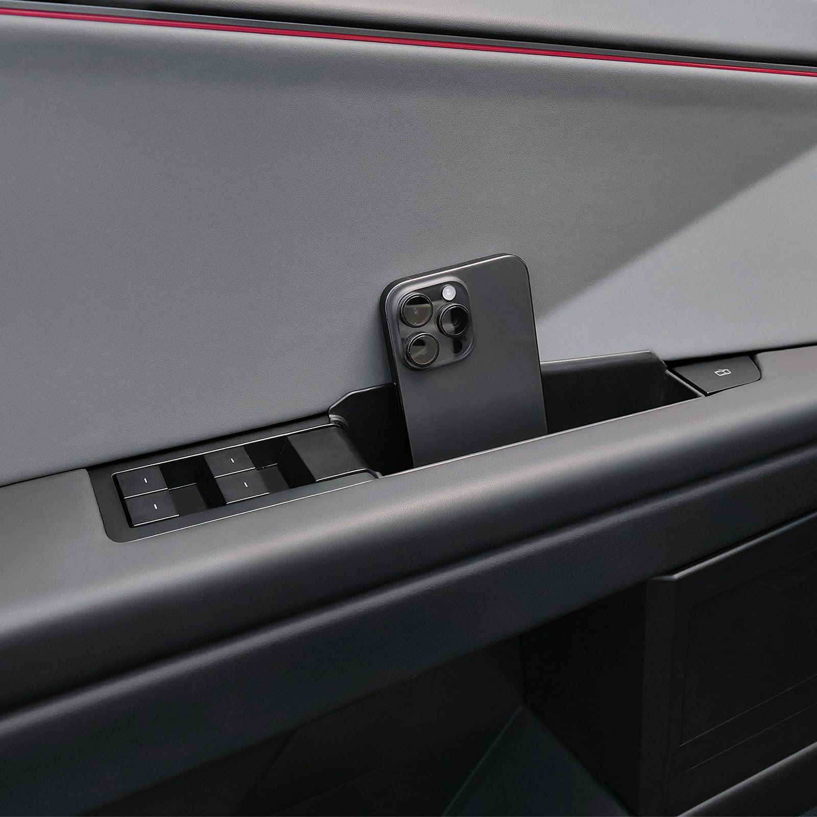 ELECFRESH 4 Door Handle Storage Box for Cybertruck Accessories, Inner Door Handle Phone Holder Front and Rear Grab Tray Pocket S