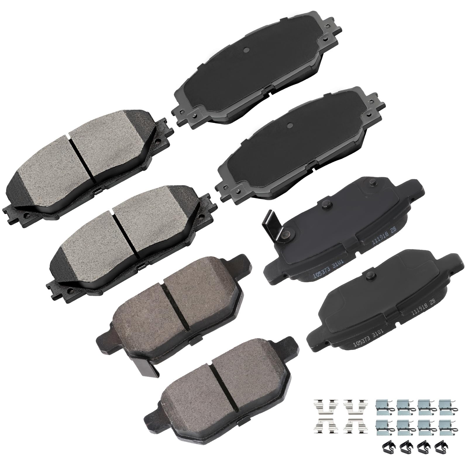 Cciyu D1210 D1423 Front & Rear Disc Brake Pads Kit For Toyota Corolla 2016 8Pcs