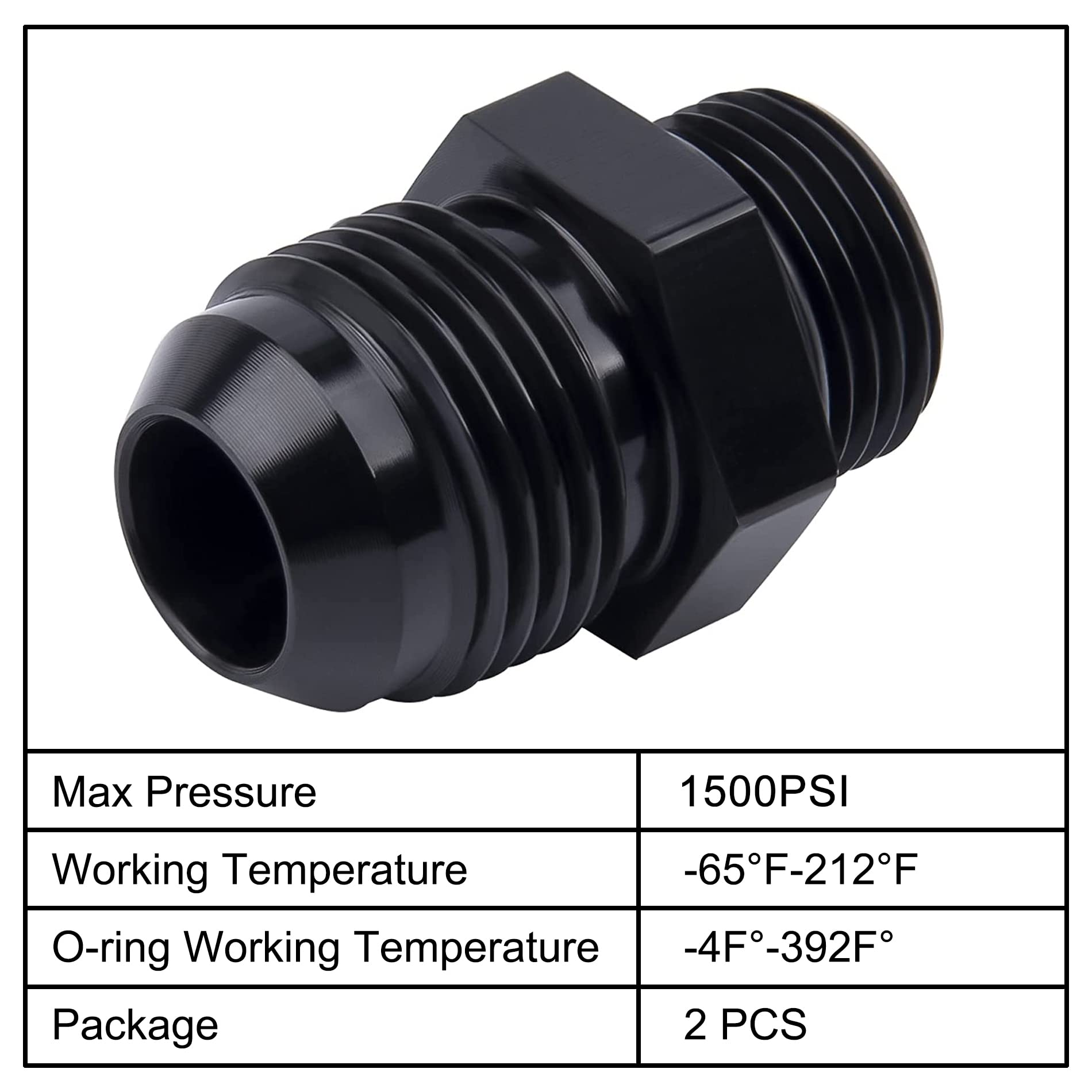 Evil Energy 12An Flare To An10 Orb Male O-Ring Fitting Adapter 2Pcs