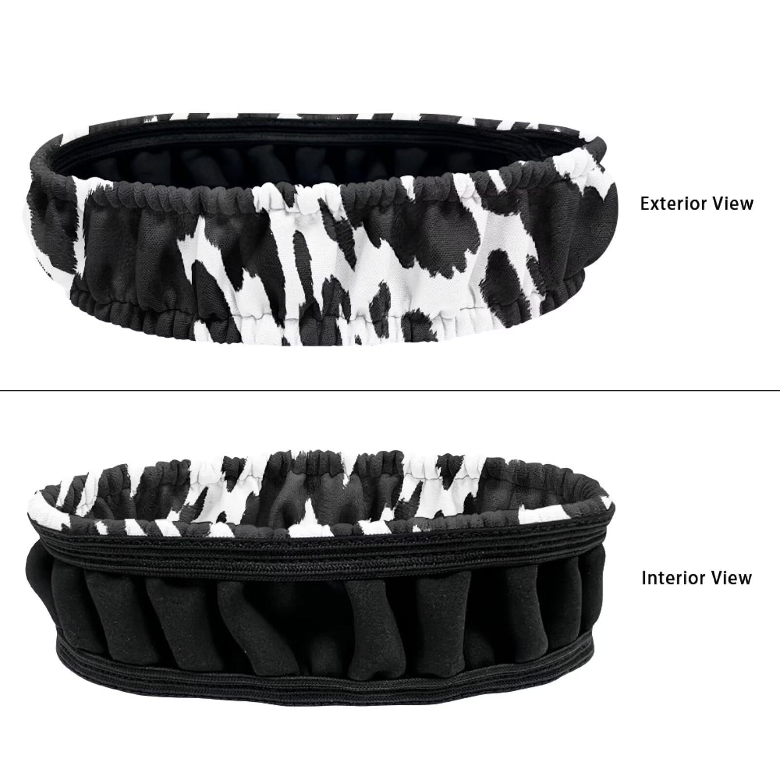 Huisefor Cow Print Car Rearview Mirror Cover Fashion Rear View Mirror Protector Decorative Accessories For Girls Elastic Automot