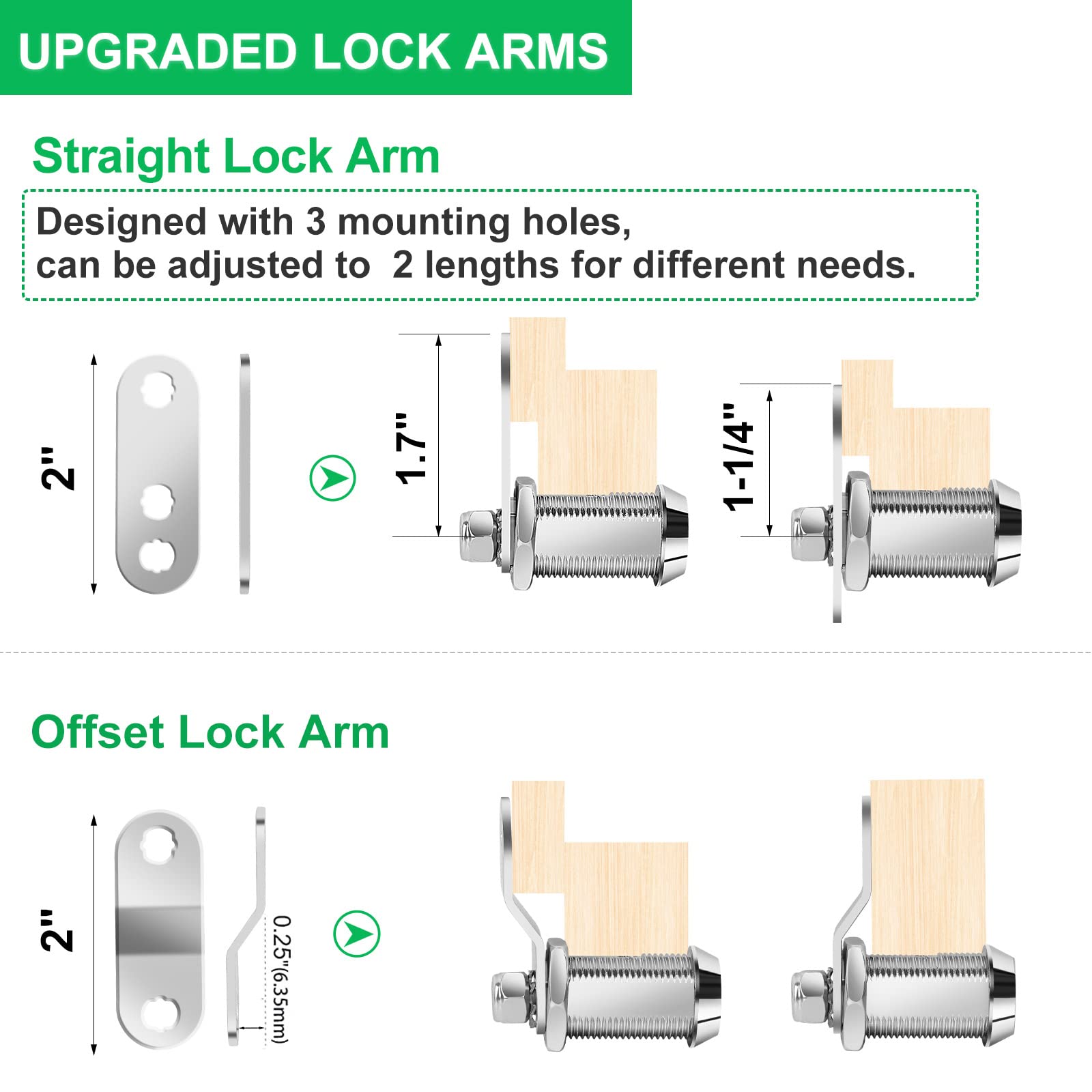 10 Pack Cabinet Lock With Keys, Rv Storage Locks, 7/8    Tubular Cam Lock Keyed Alike, Rv Locks For Storage Door Camper Cabinet