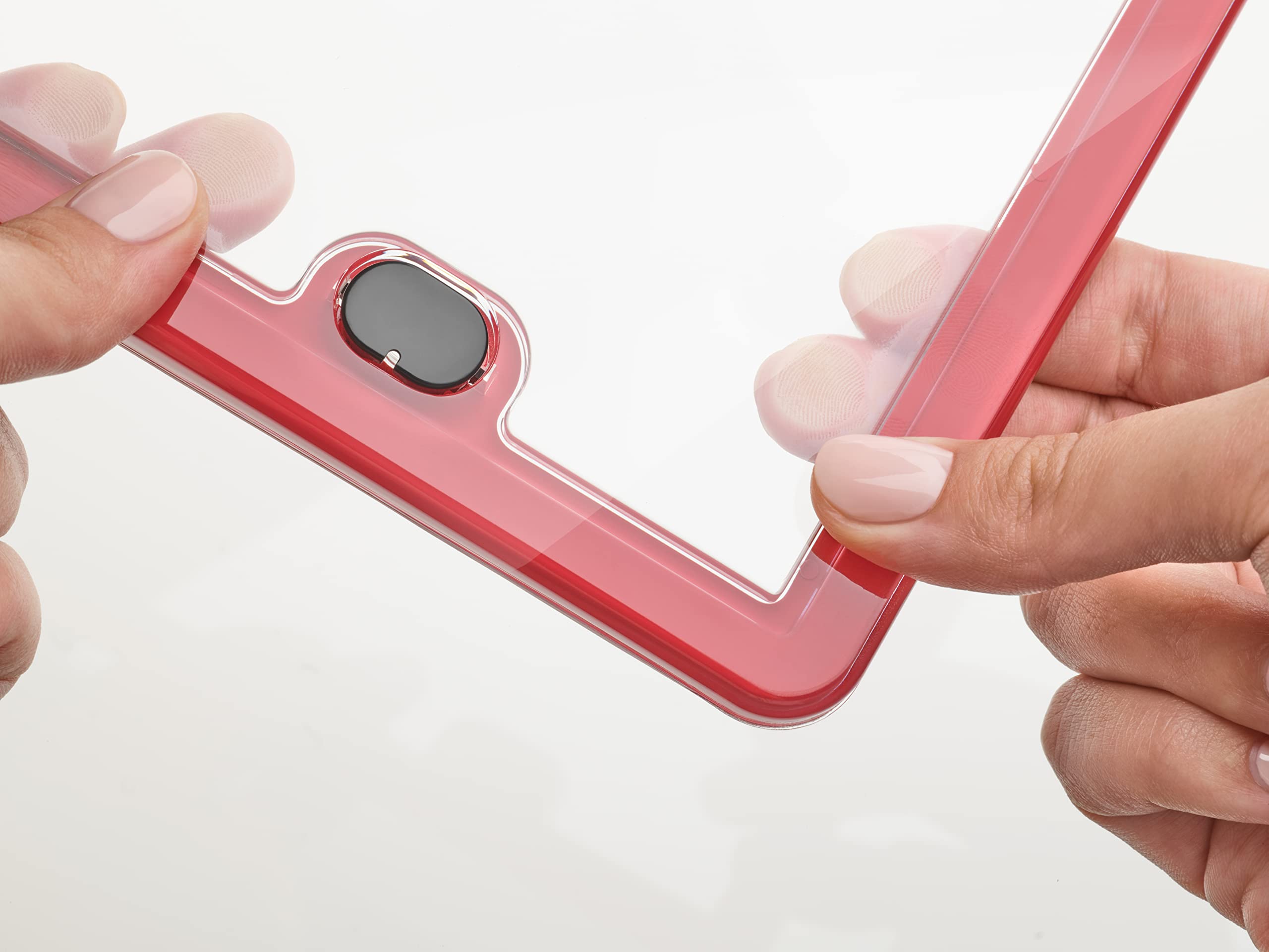 Weathertech Clearcover License Plate Cover And Frame, Red