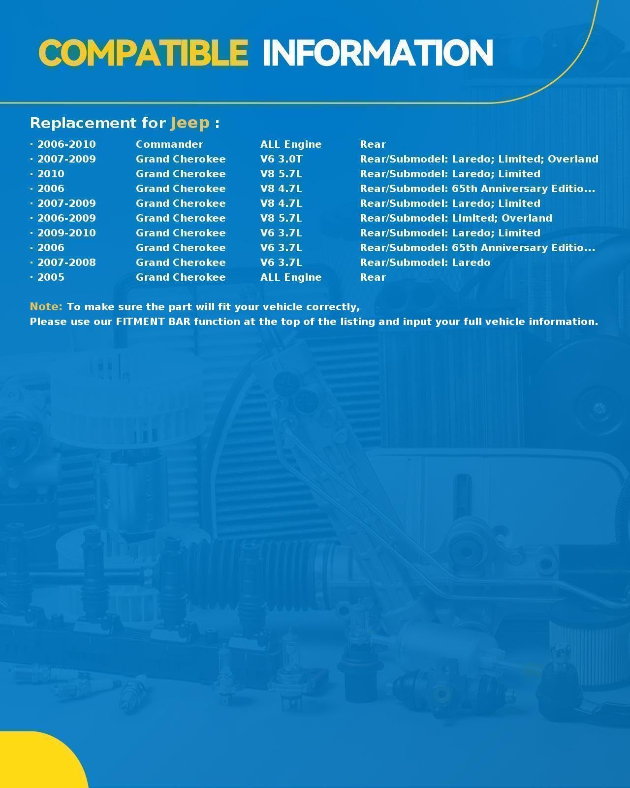 Philtop Rear Struts For Commander 2006-2010, Grand Cherokee 2005-2010, 32407 Struts With Coil Spring Assemblies, Shock Absorbers