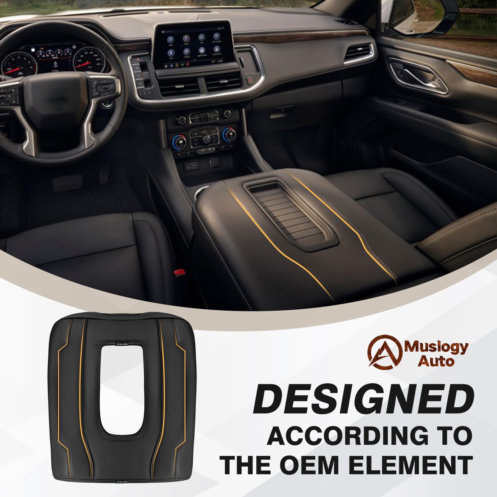 Muslogy Center Console Armrest Cover Compatible With Chevy Silverado & Gmc Sierra 1500 2500 3500 2022-2025 Comfort Armrest Pad A