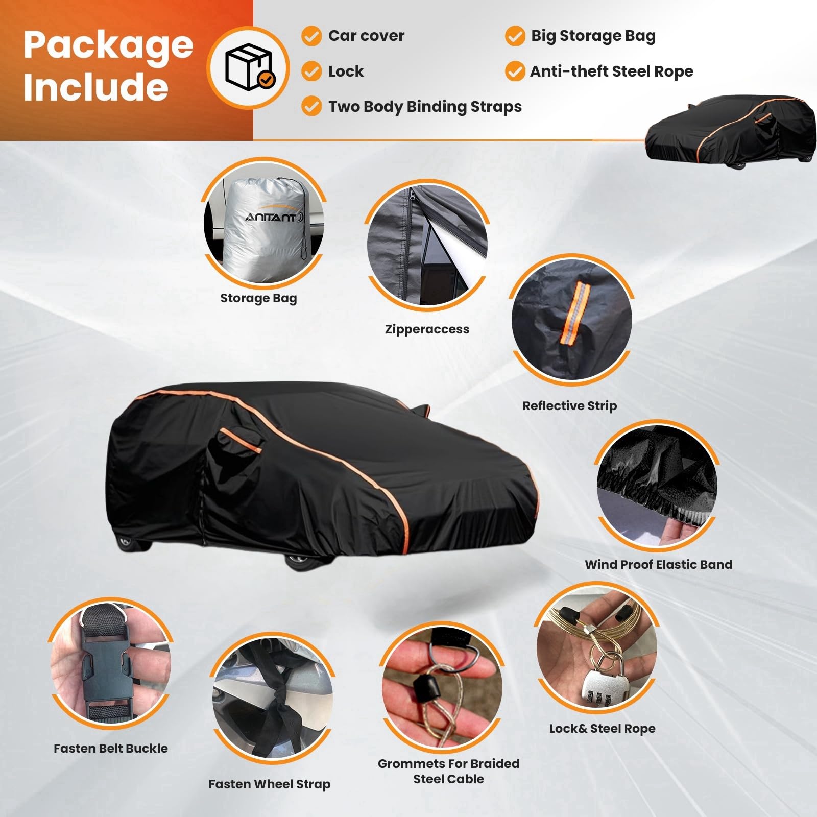 Anitant Car Cover For Hatchback,Hatchback Car Cover Snow Cover,Car Tarps Heavy Duty Waterproof,Fit: Golf Gti Car Cover Vw Beetle