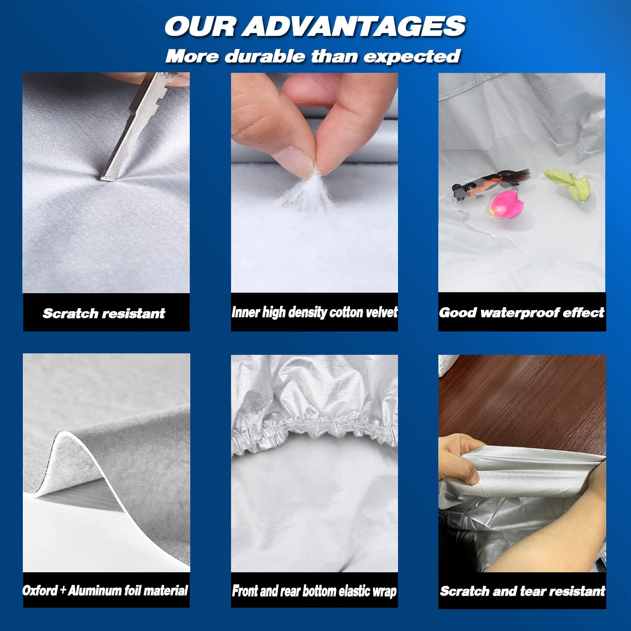 Tucarest 6 Layers Full Car Cover For Sedan/Wagon/Coupe/Hatchback - Waterproof, Insulated, Anti-Uv, Snow-Proof, Anti-Wind, All-We