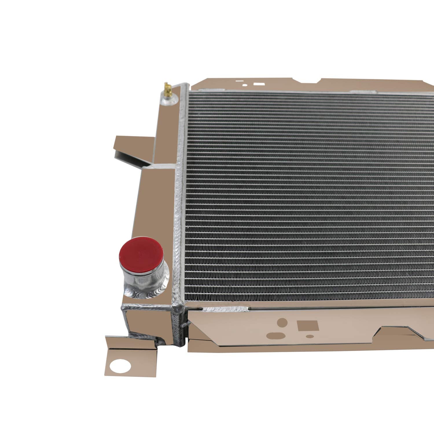 ALLOYWORKS 3 Row All Aluminum Radiator For 1983-1997 Ford F-150 F-250 F-350 F150 F250 F 350 Bronco 5.0L 5.8L 7.5L V8 Engine Cros