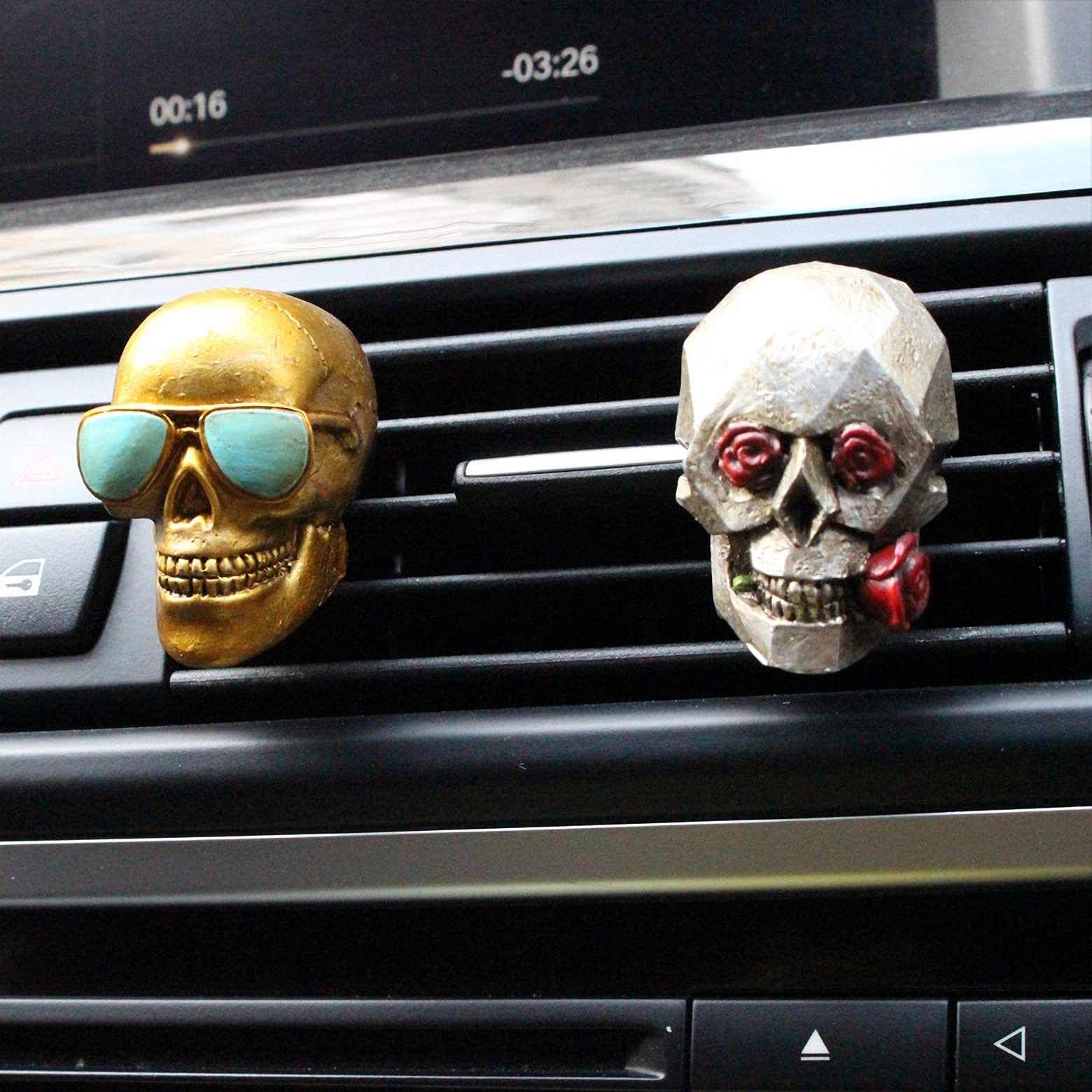 Halloween Car Decorations Sugar Skull Air Freshener Car Decor For Women Men Teens Witchy Gifts Cool Stuff For Automotive Truck V