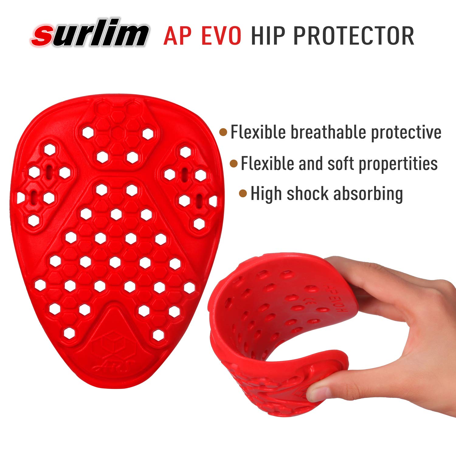 Surlim Hip Protector Ce Insert Armor Motorcycle Pants Replacement Pads Pair