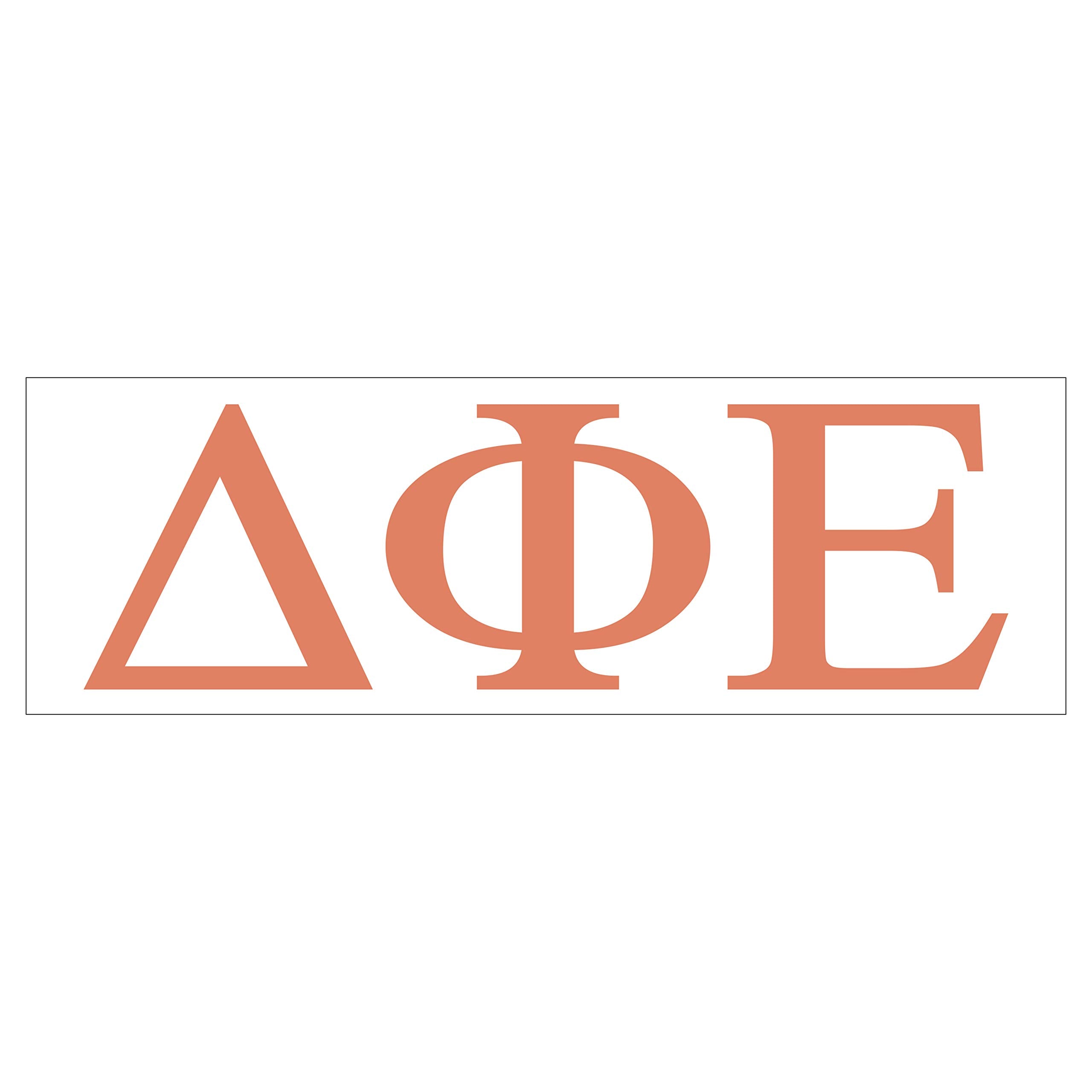 Pro-Graphx Delta Phi Epsilon Greek Sorority Sticker Decal, 2.5 Inches Tall, Coral