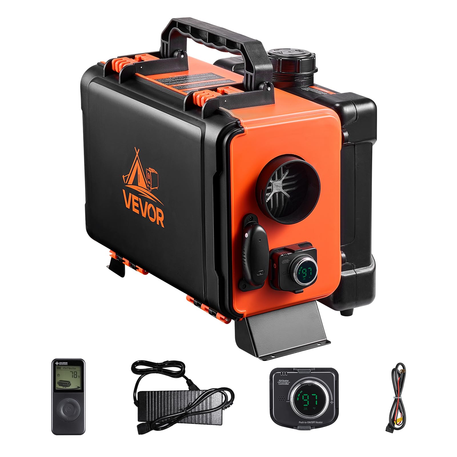 VEVOR Diesel Heater 8KW, DC 12V/24V, All in One Portable Diesel Air Heater with Remote Control and LCD Screen, Fast Heating Low 