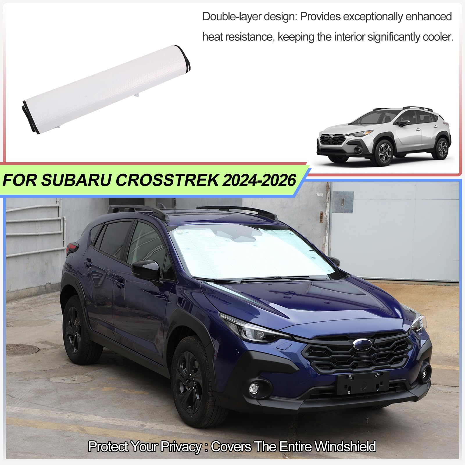 Windshield Sunshade for Subaru Crosstrek 2024-2025 Accessories Front Window Sun Shade Foldable Reflective Sun Visor Custom Sunsc