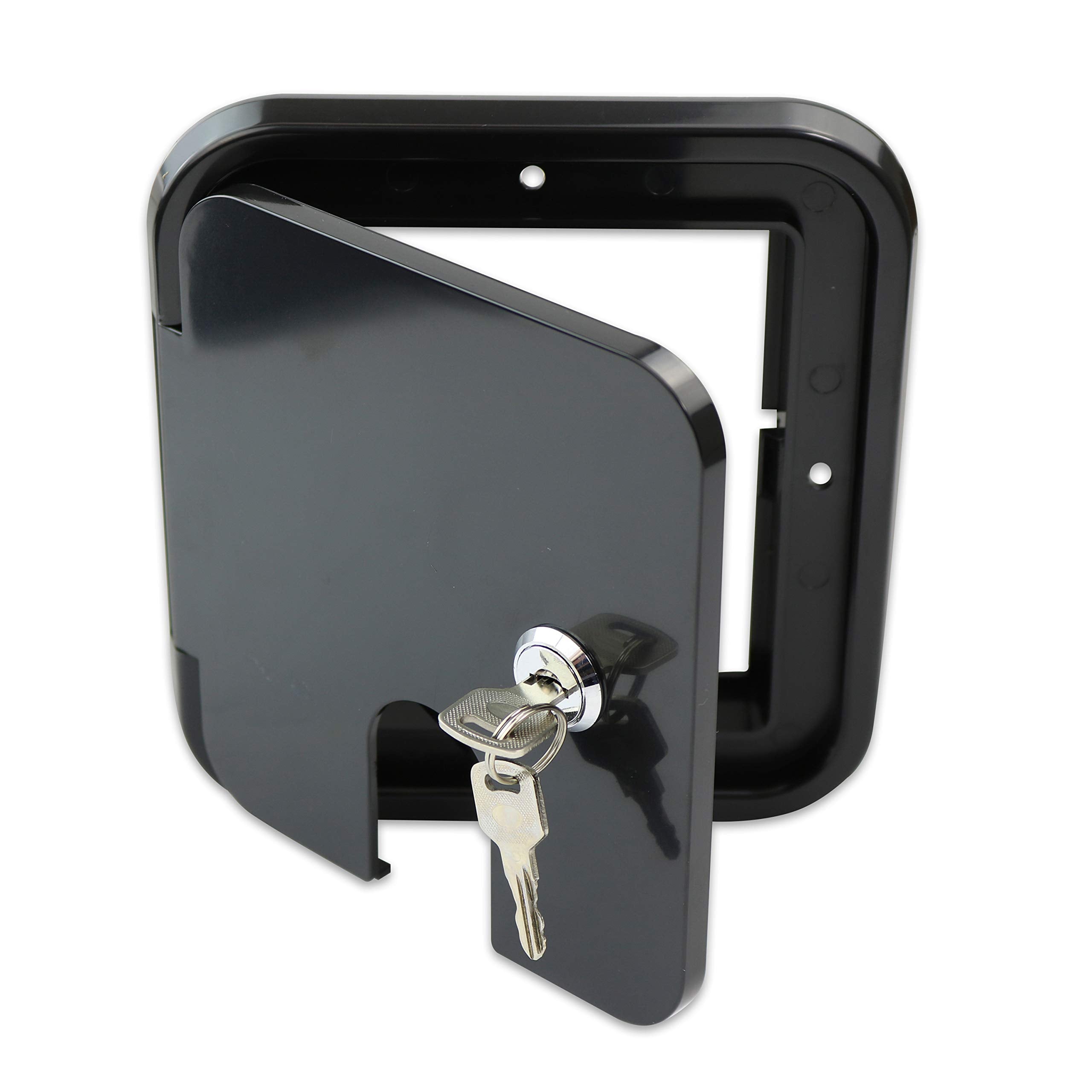 Rv Camper Trailer Motorhome Power Cord Hatch Electrical Access Door (Black-1801Lb)
