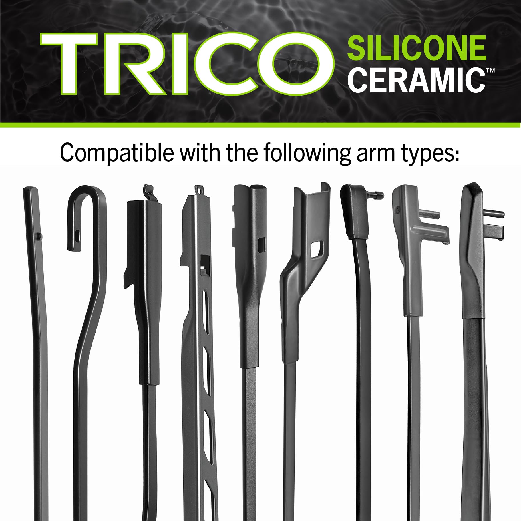 Trico Silicone Ceramic Coated 21'' + 20'' Super Premium Automotive Replacement Windshield Wiper Blades (Set Of 2), Passenger And