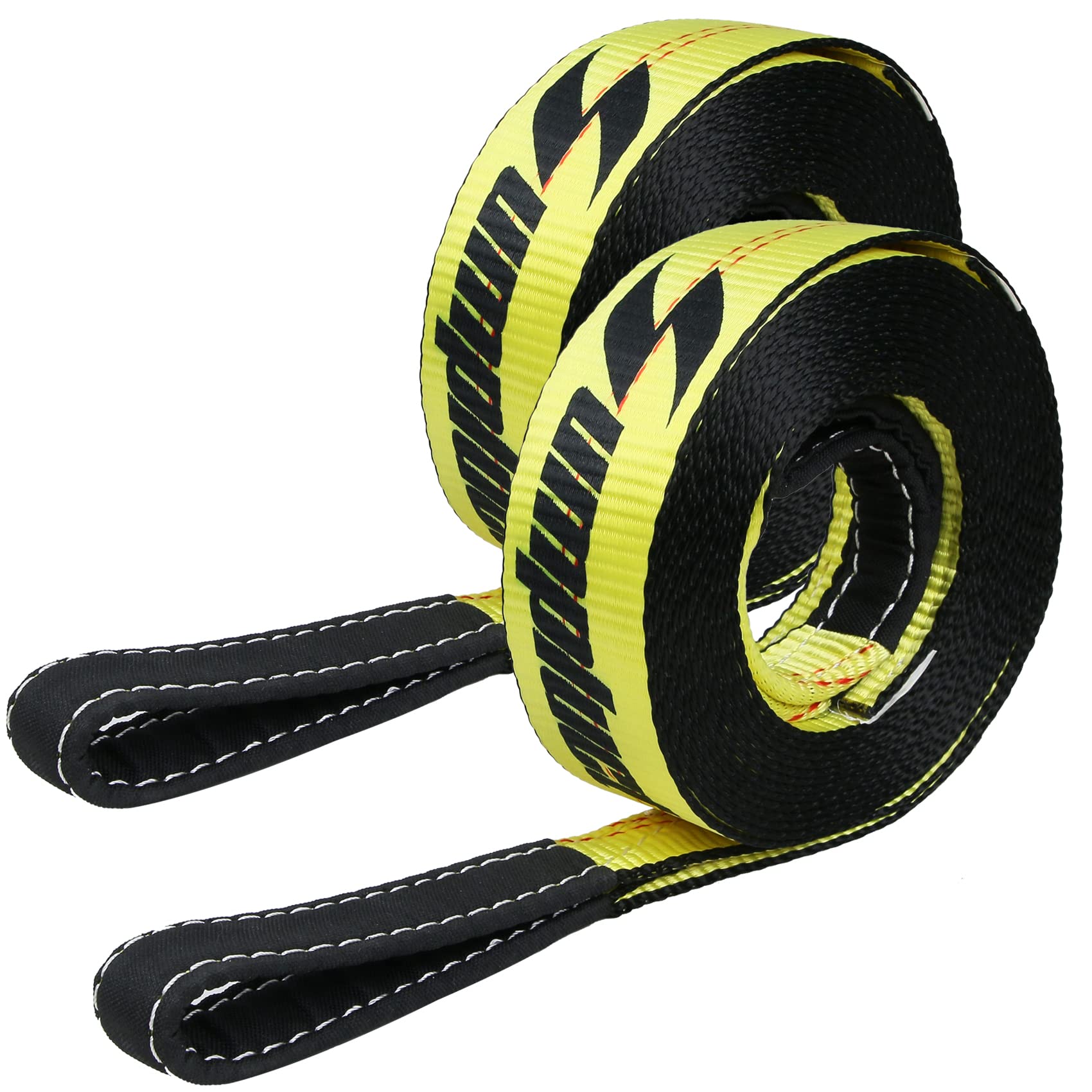 Sumpluct Recovery Tow Strap 2Packs 2In X 20Ft Heavy Duty 20,000 Lbs Break Strength, Use For Emergency 4X4 Towing Rope, Tree Saver, Winch Strap, Triple Reinforced Loops, Protective Sleeves