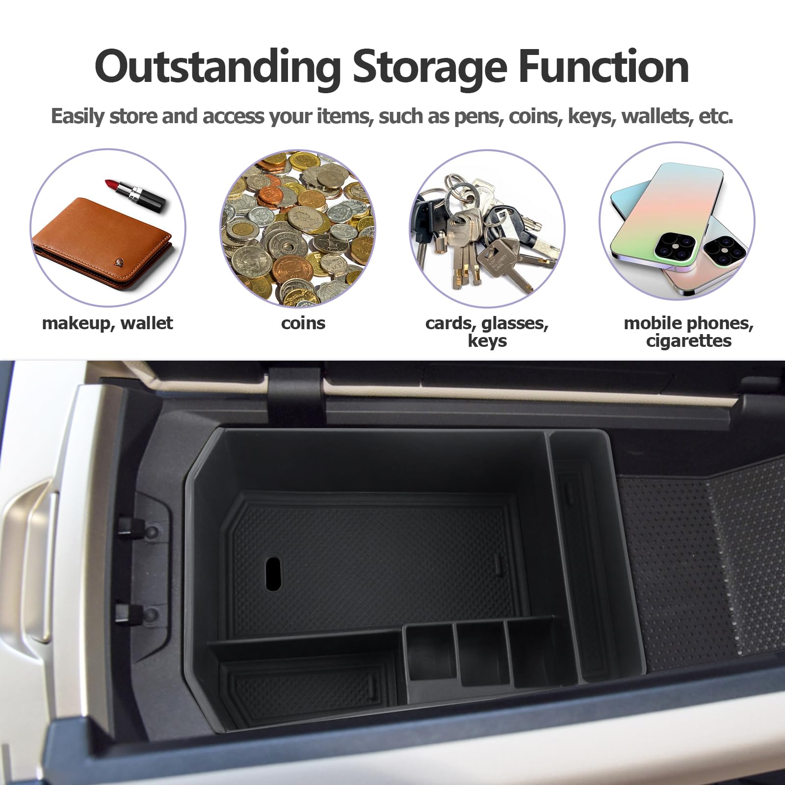 LUWU for 2025 2026 BMW iX Center Console Organizer 2022-2026 BMW iX xDrive45 xDrive60 M70 Armrest Storage Box Armrest Organizer