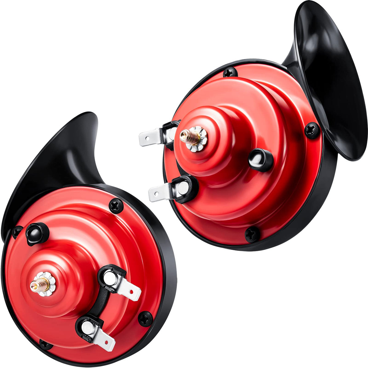 4 Pcs 300DB Loud Train Horn for Truck Electric Snail Horns 12V High and Low Horns Waterproof Auto Horn Loud Air Electric Snail S