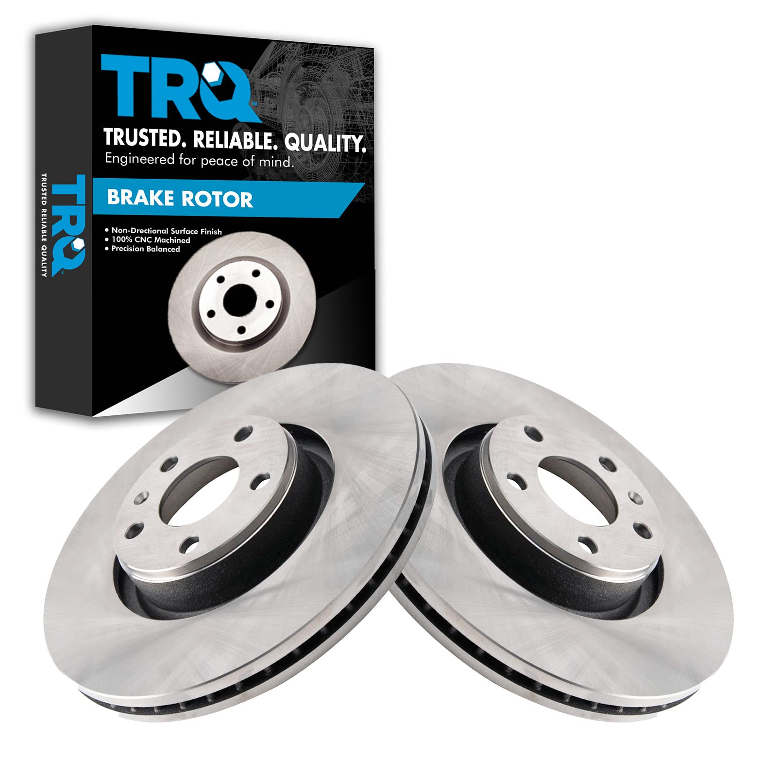 Trq Front Brake Rotors Set Vented Compatible With 2006-2011 Audi A6 2005-2011 A6 Quattro